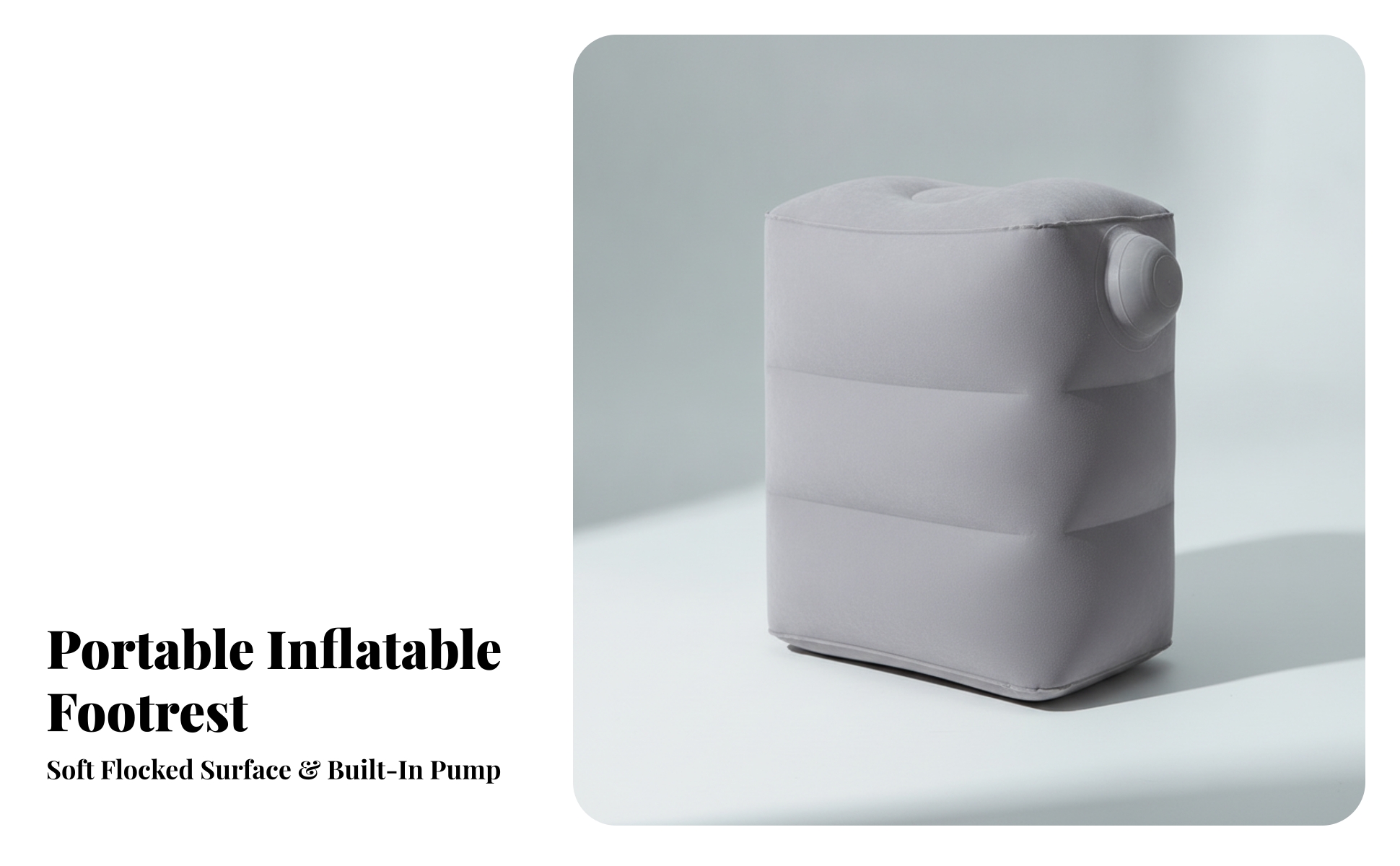 Footrest with Built-in Pump Flocked Inflatable Footrest Lightweight for Airplane