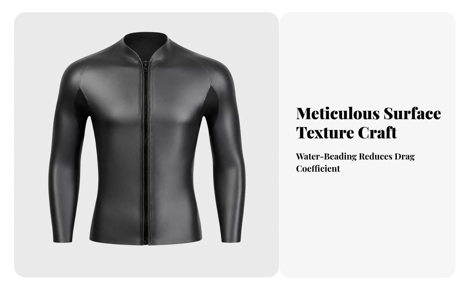 Wetsuit Jacket with Front Zipper Snug Fit Wetsuit Top with Front Zipper for Men