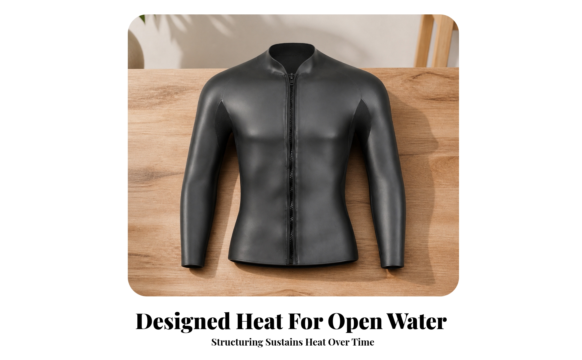 Wetsuit Jacket with Front Zipper Snug Fit Wetsuit Top with Front Zipper for Men