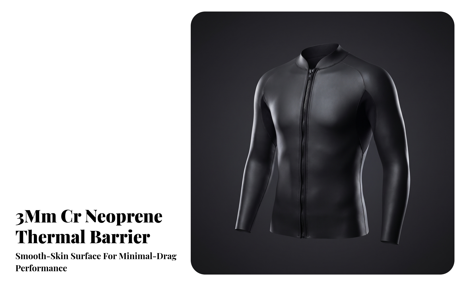 Wetsuit Jacket with Front Zipper Snug Fit Wetsuit Top with Front Zipper for Men