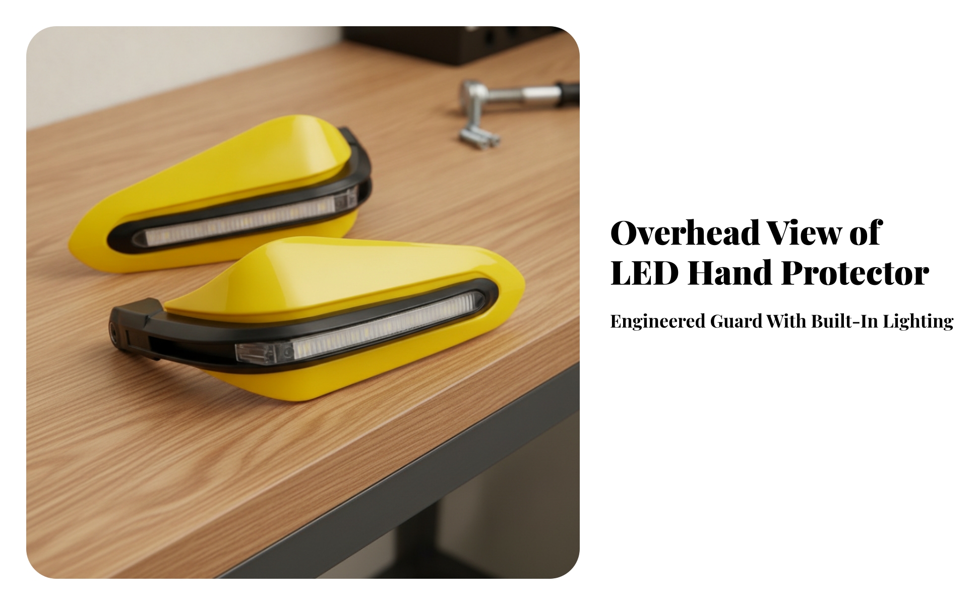 Motorcycle Handguard with LED Light Enhanced Visibility for off-Road Riders