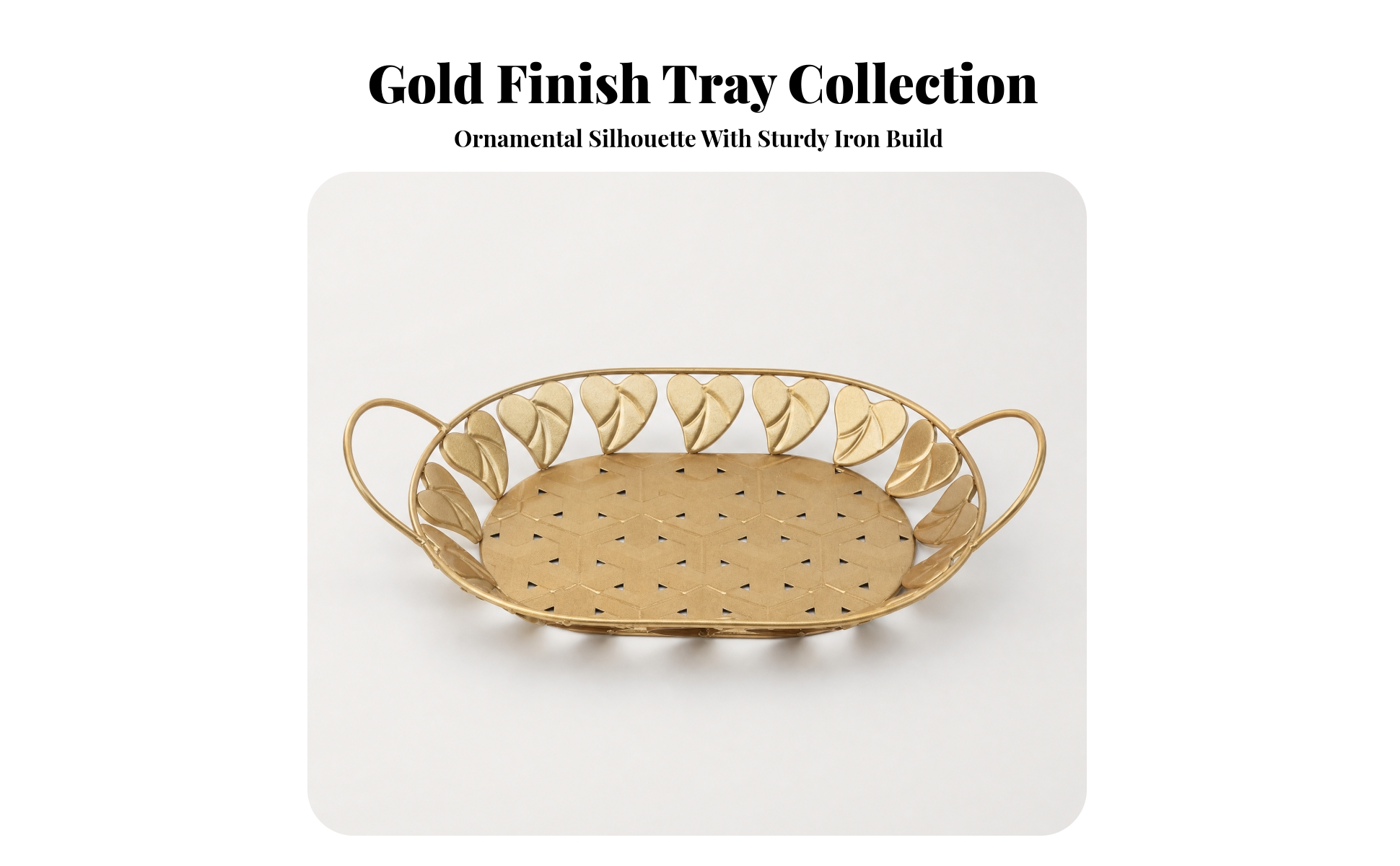 Decorative Tray with Handles Elegant for Coffee Table, Entryway Console, Hosts
