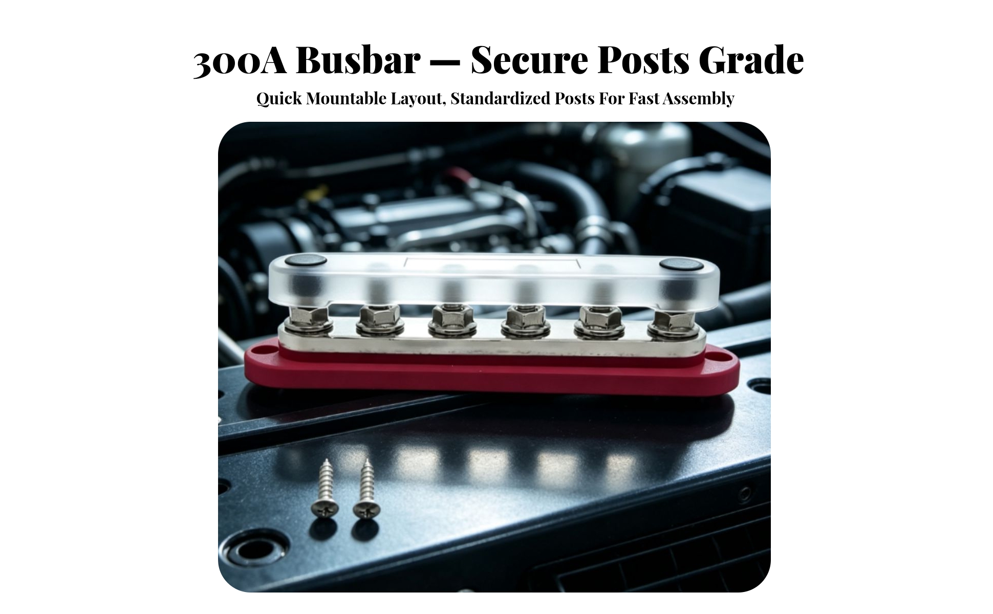 6-Position Busbar High Current Busbar with Safety Cover Copper for DIYers