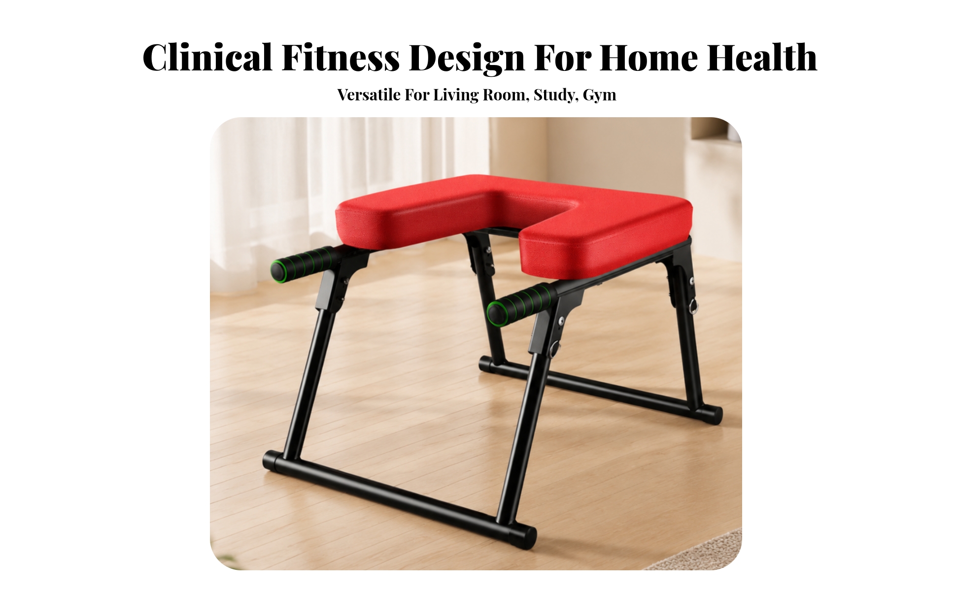 Foldable Inversion Stool Space-Saving Headstand Bench with Padded Top No-Install
