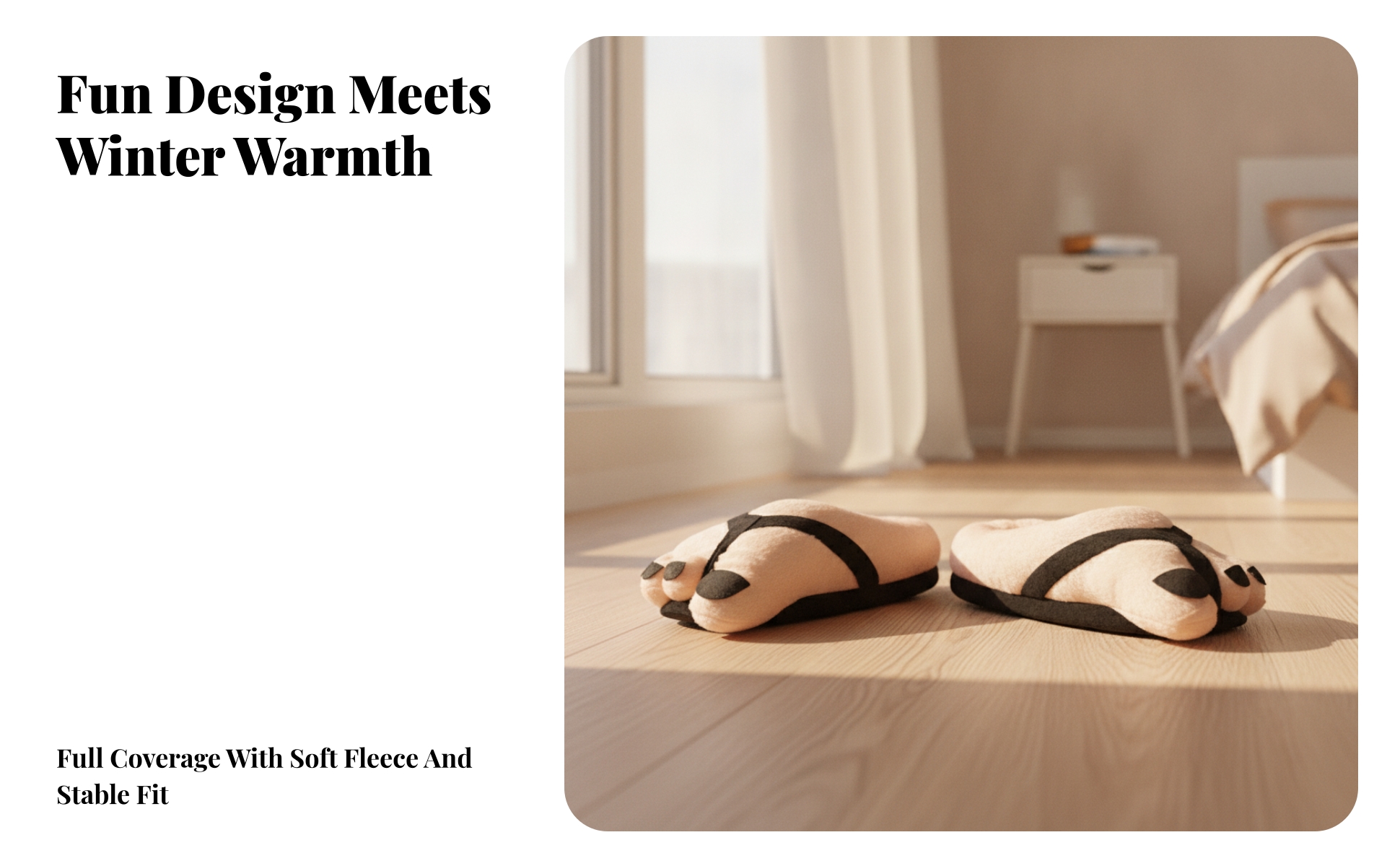 Novelty Slippers Gender-Neutral Slippers with Fleece Athletic Warm for Home