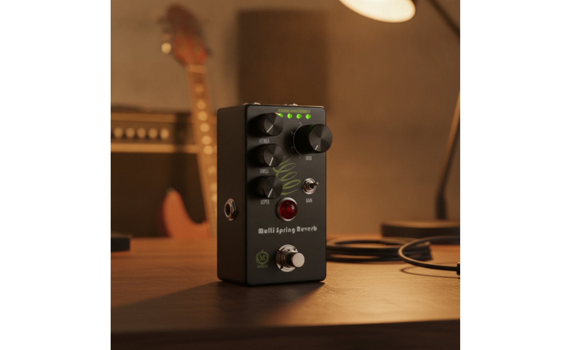 Spring Reverb Pedal Stompbox-Style Reverb Pedal Compact for Live Performances