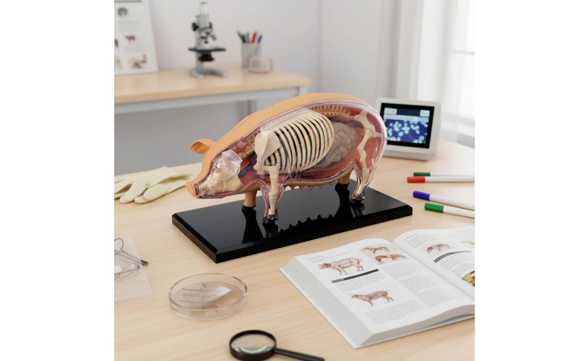 Pig Anatomical Assembly Model Educational for Biology Students, Science Teachers