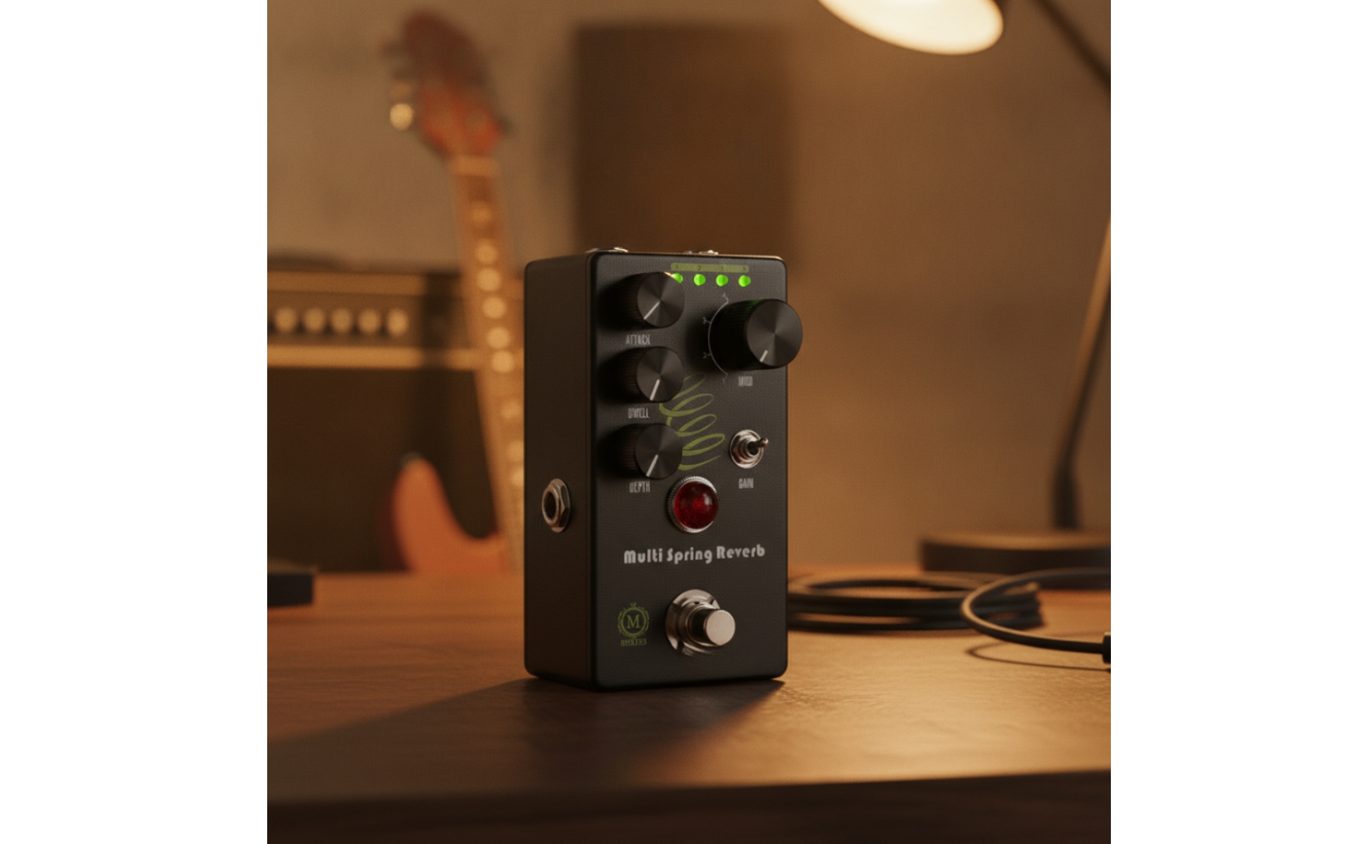 Spring Reverb Pedal Stompbox-Style Reverb Pedal Compact for Live Performances