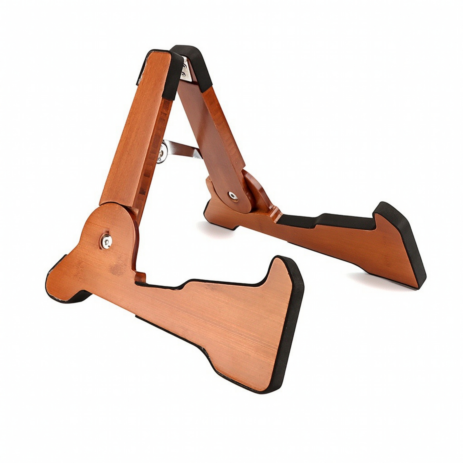 Wooden Guitar Stand Foldable V-Frame Guitar Stand Padded for Practice Room