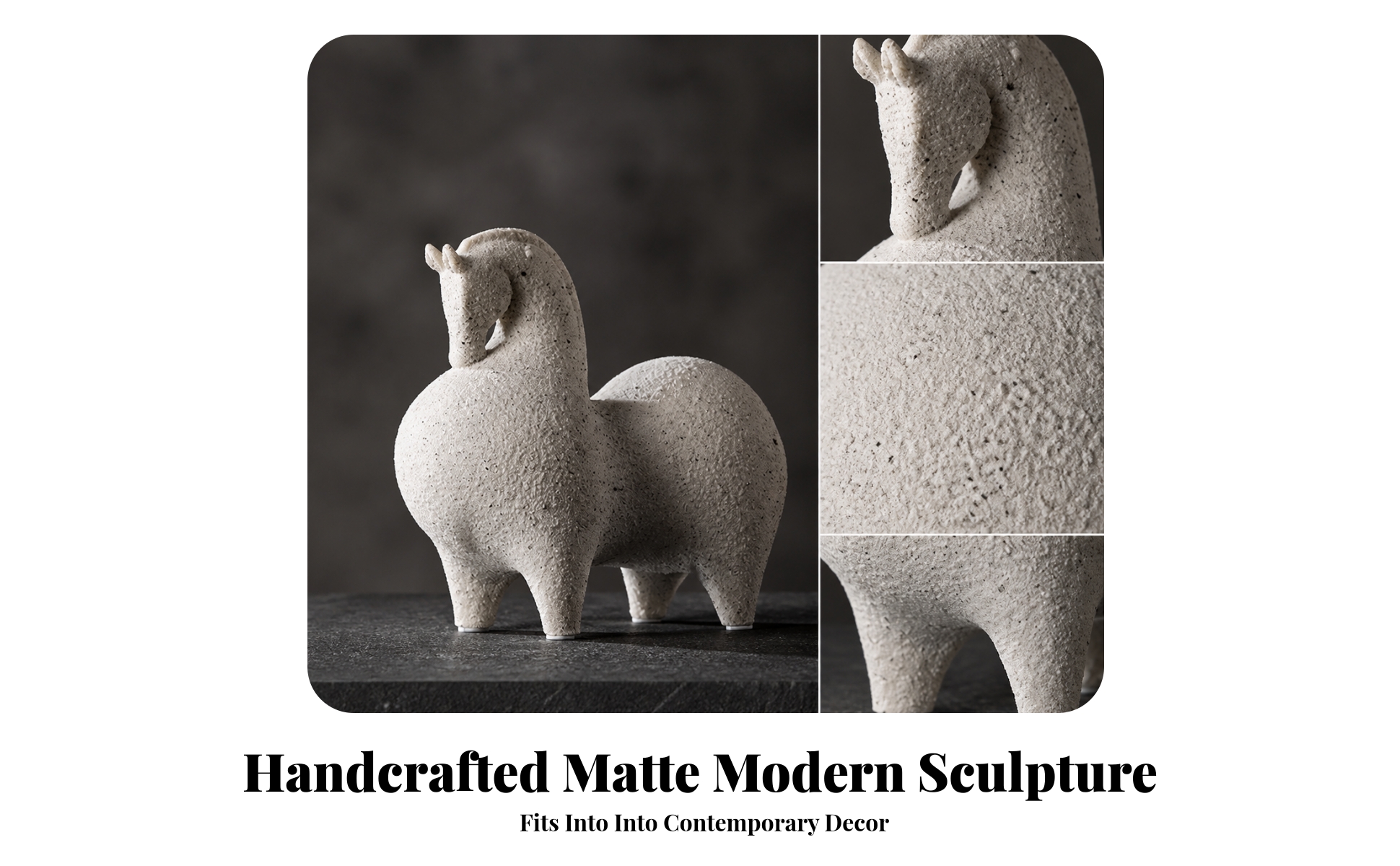Horse Figurine Abstract Horse Statue Minimalist for TV Stand, Office, Art Lovers