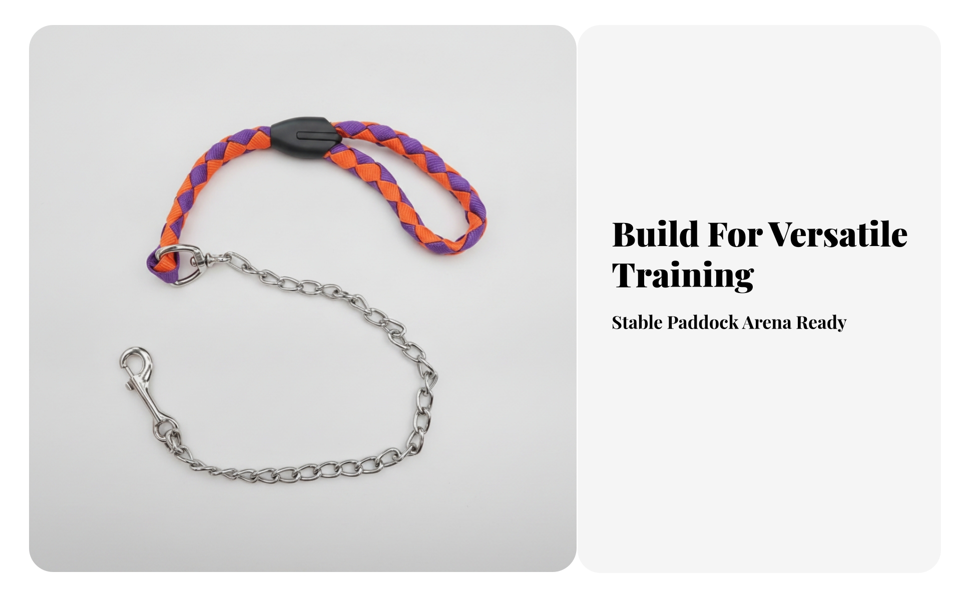 Lead Rope with Chain Long-Lasting Nylon Lead Rope with Snap Hook Heavy-Duty