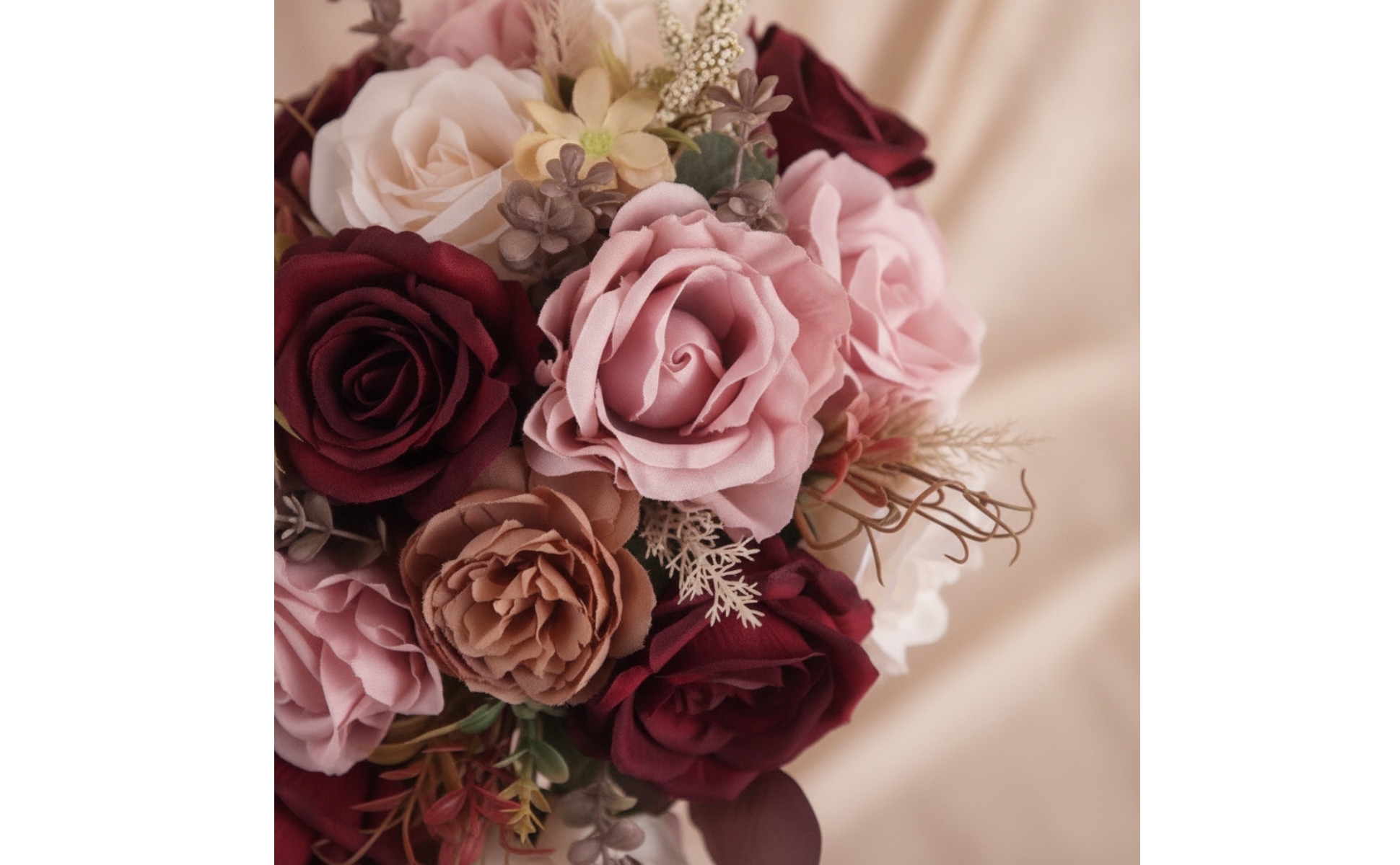 Bouquet de Mariée Cascade Léger Bouquet de Mariée En Soie Artificielle Réaliste