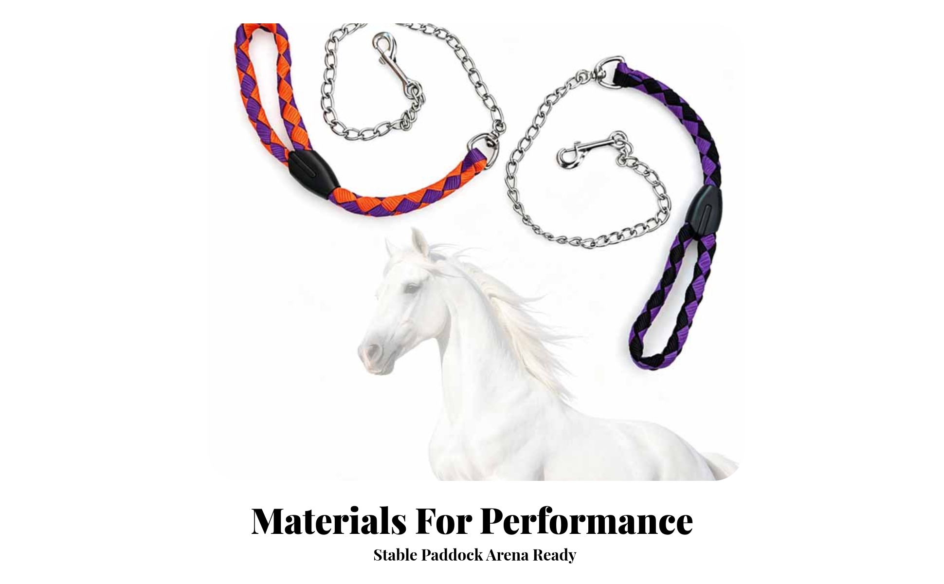 Lead Rope with Chain Long-Lasting Nylon Lead Rope with Snap Hook Heavy-Duty