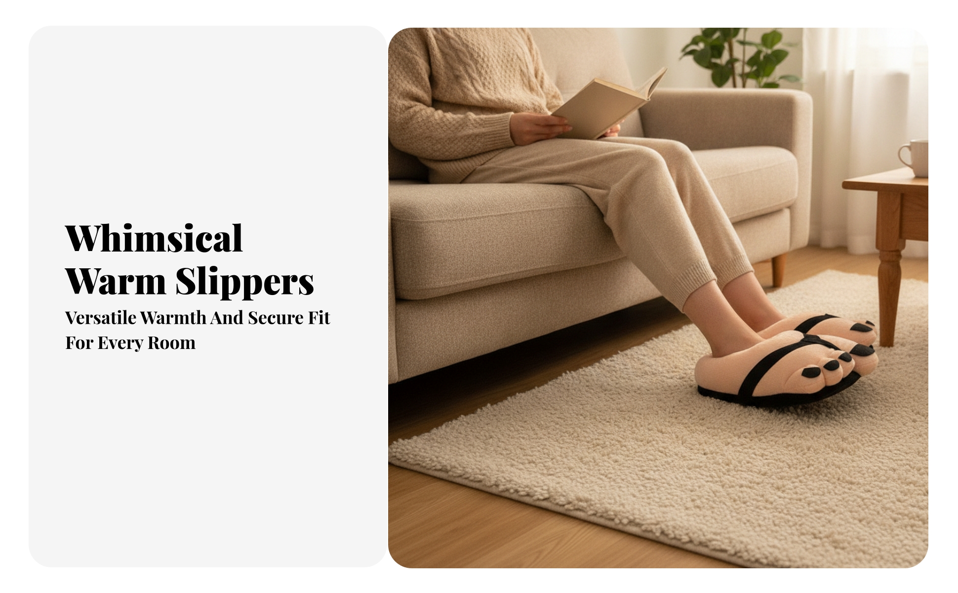 Novelty Slippers Gender-Neutral Slippers with Fleece Athletic Warm for Home
