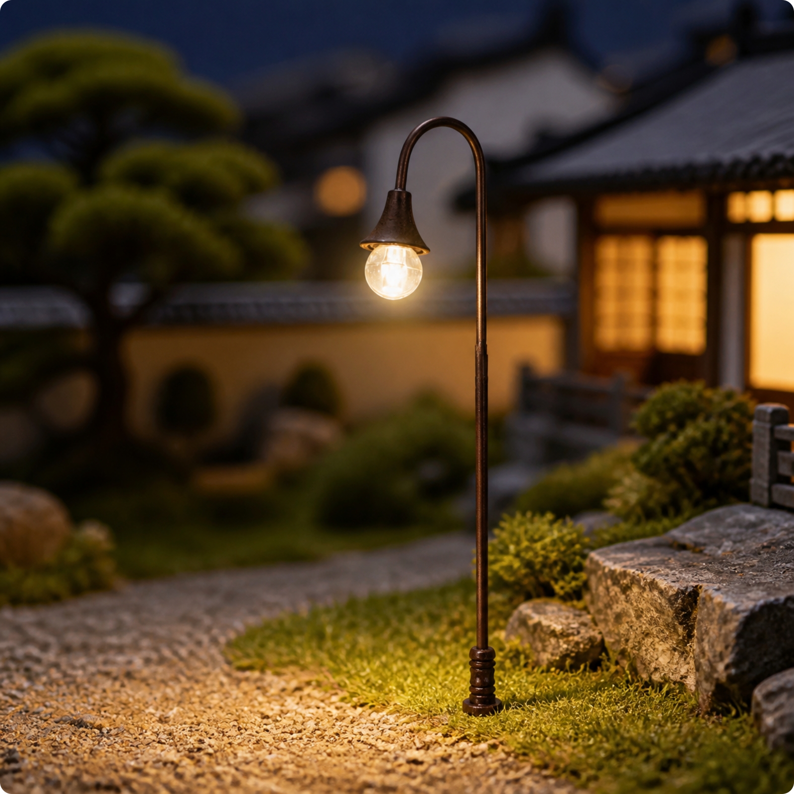 10 Pieces 1:87 Scale Courtyard Lamp Decorative Miniature Light Post Sturdy