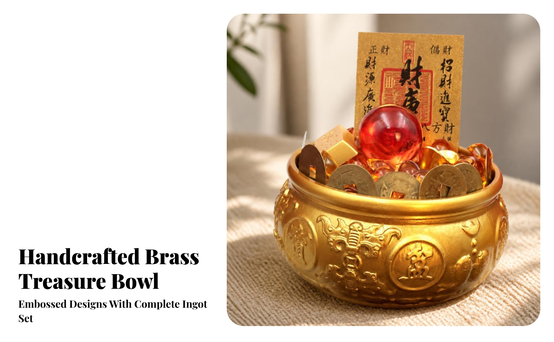 Brass Treasure Basin with Ingots Feng Shui Treasure Basin with Ingots Auspicious