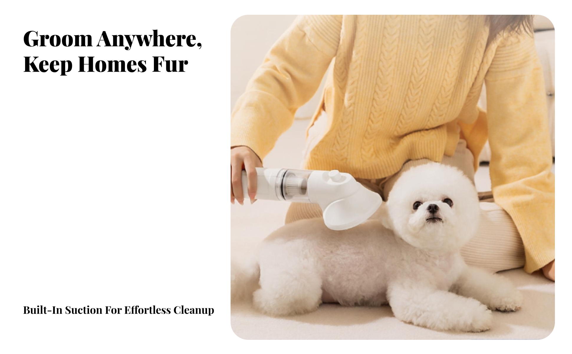 Pet Grooming Vacuum Portable Dog Grooming Vacuum Compact for Home, Small Dogs