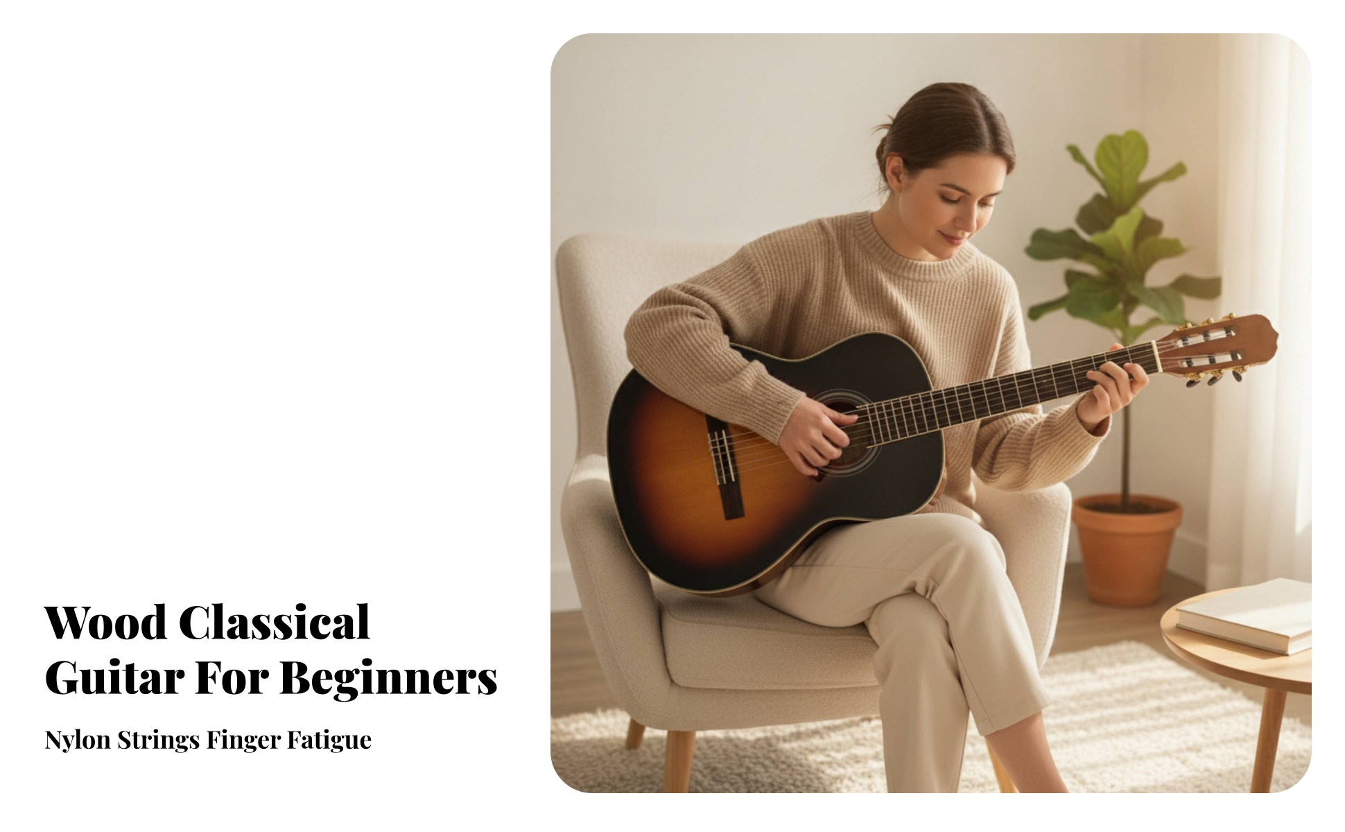 Classical Acoustic Guitar Beginner 39-Inch Classical Guitar Easy to Play