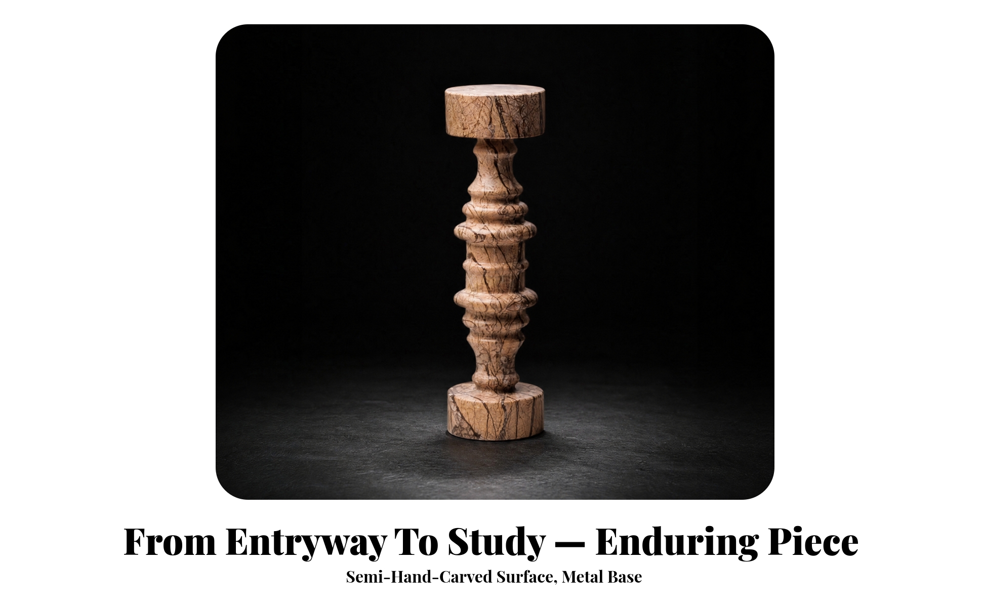 Decorative Stone Candlestick with Carved Form Versatile for Showroom Styling
