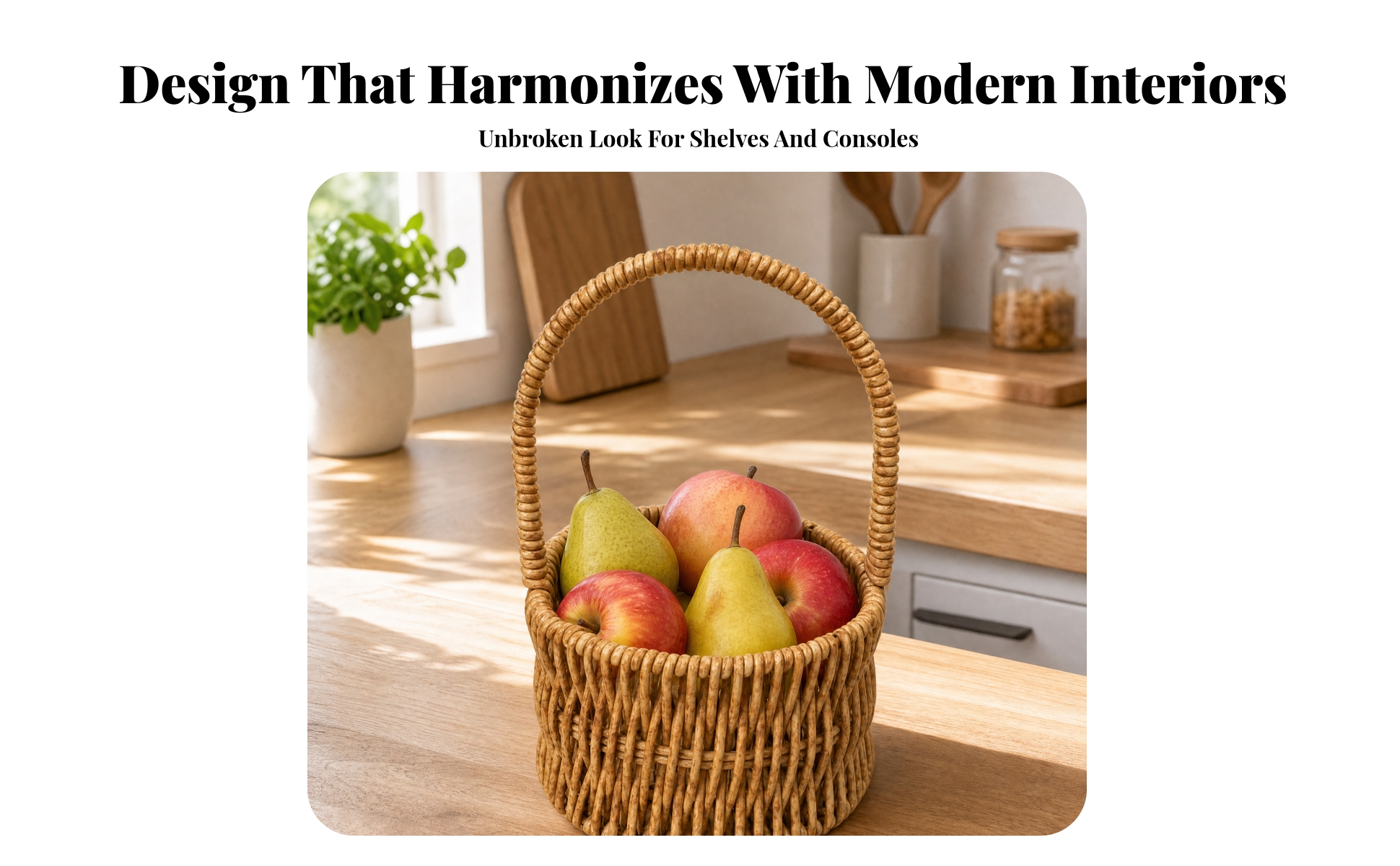 Woven Bin Open-Top Woven Rattan-Style Basket with Handle Sturdy