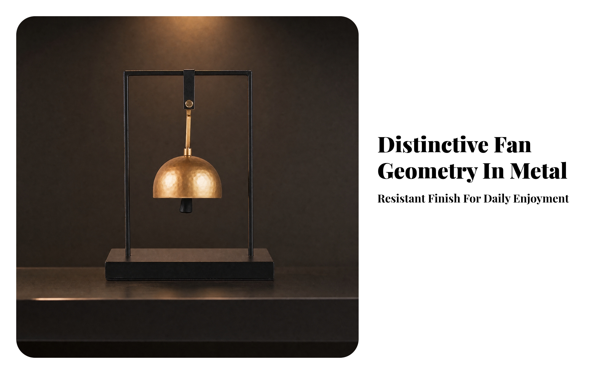 Metal Bell Ornament with Frame Versatile Hammered Metal Tabletop Bell for Office