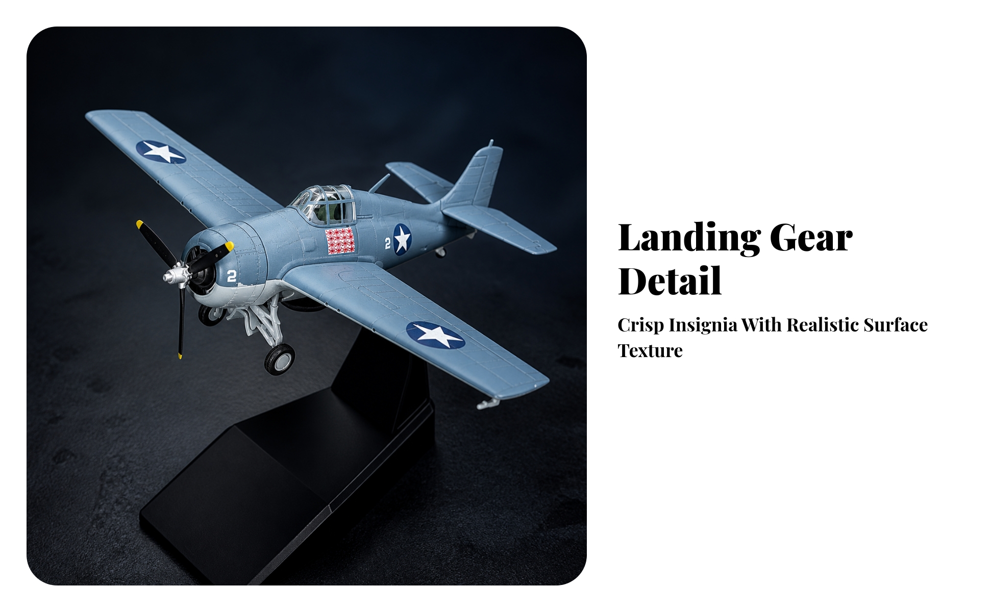 WW2 US Fighter Plane Model Pre-Built 1:72 Scale F4F Carrier Fighter Model