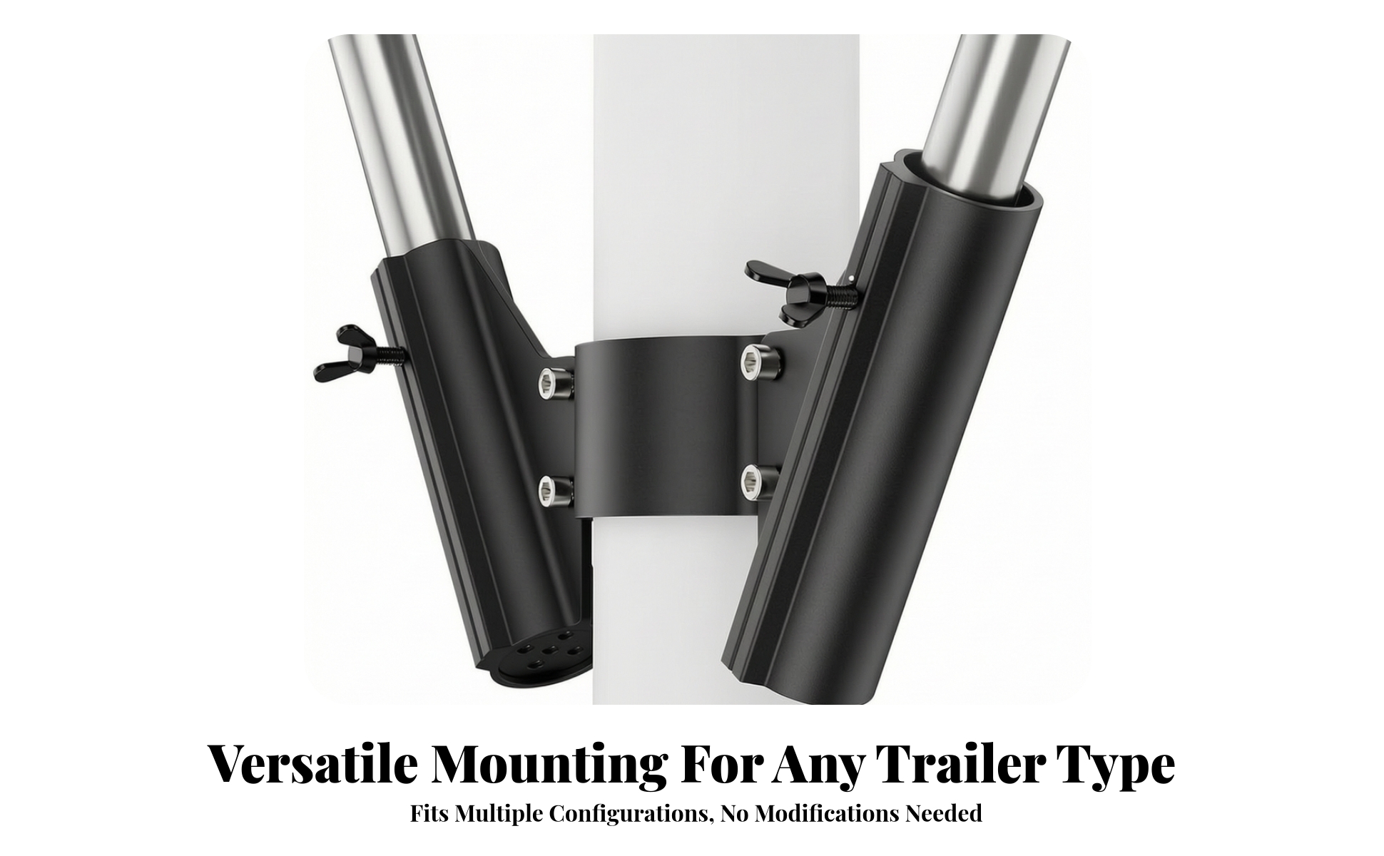 Two Flag Pole Mounting Bracket Compact for Tailgating, Outdoor Gatherings