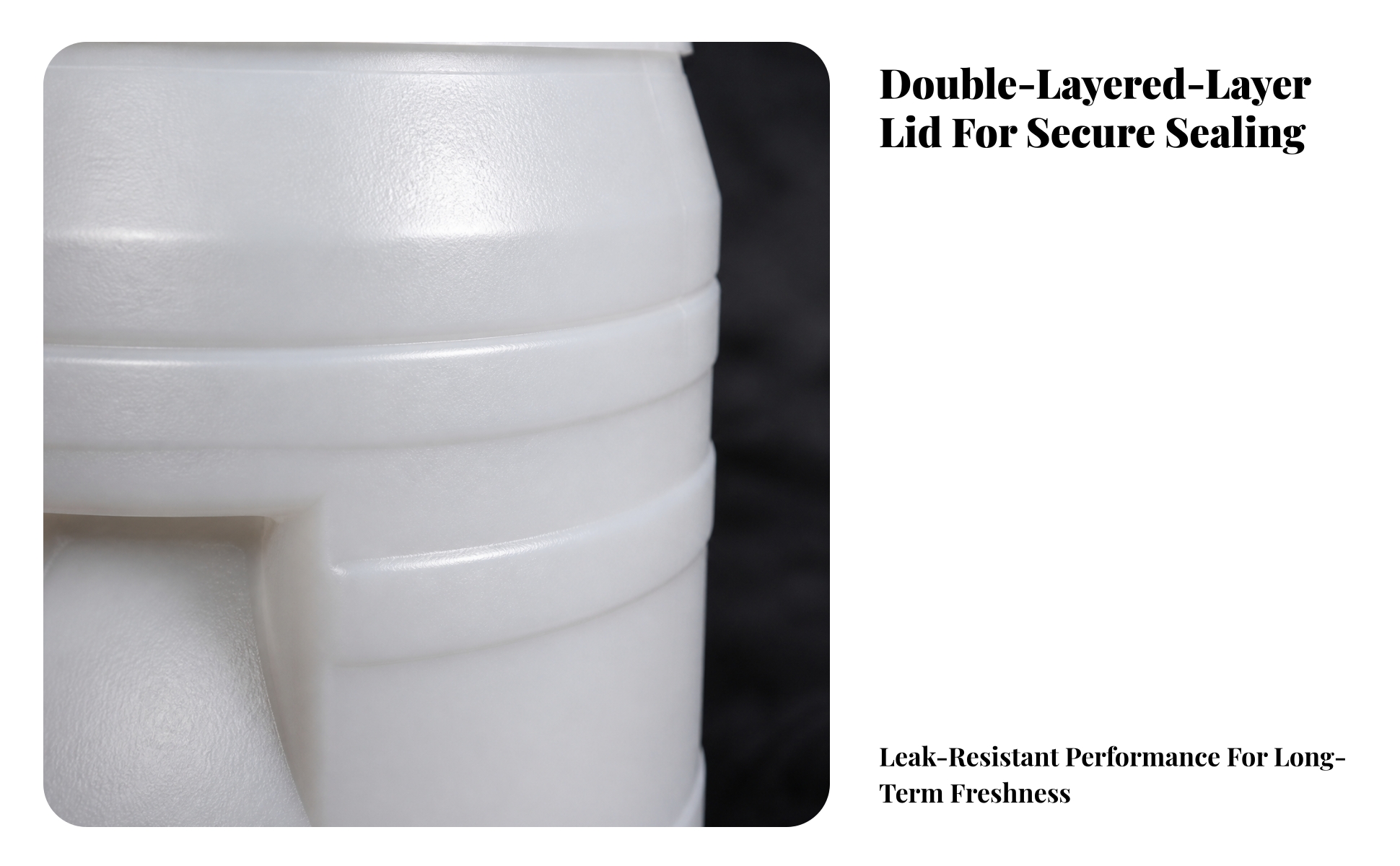 Round Plastic Container with Double Lid Resistant for Kitchen, Workshop