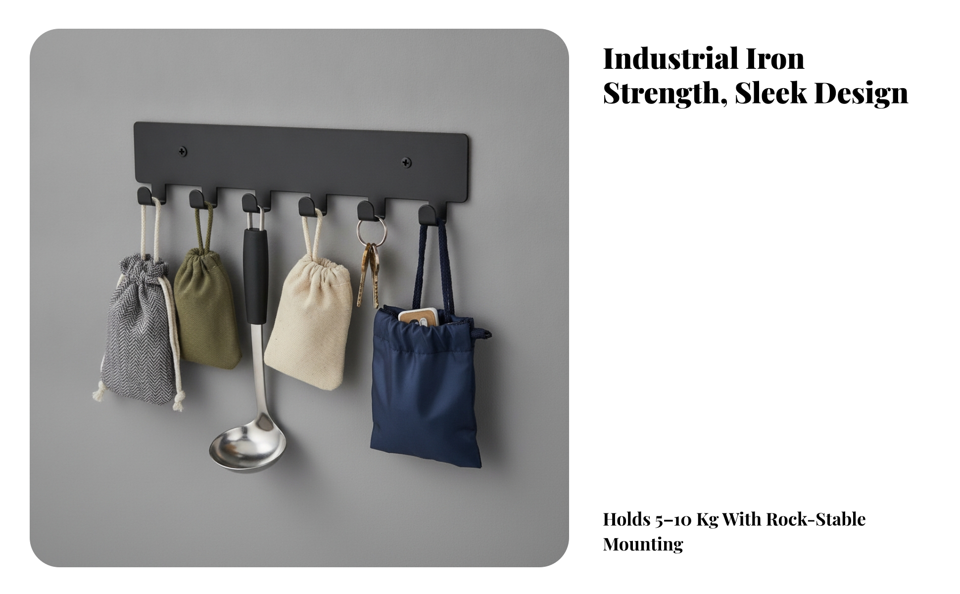 Wall-Mounted Hook Rack Space-Saving Coat Rack with Hooks Minimalist for Entryway