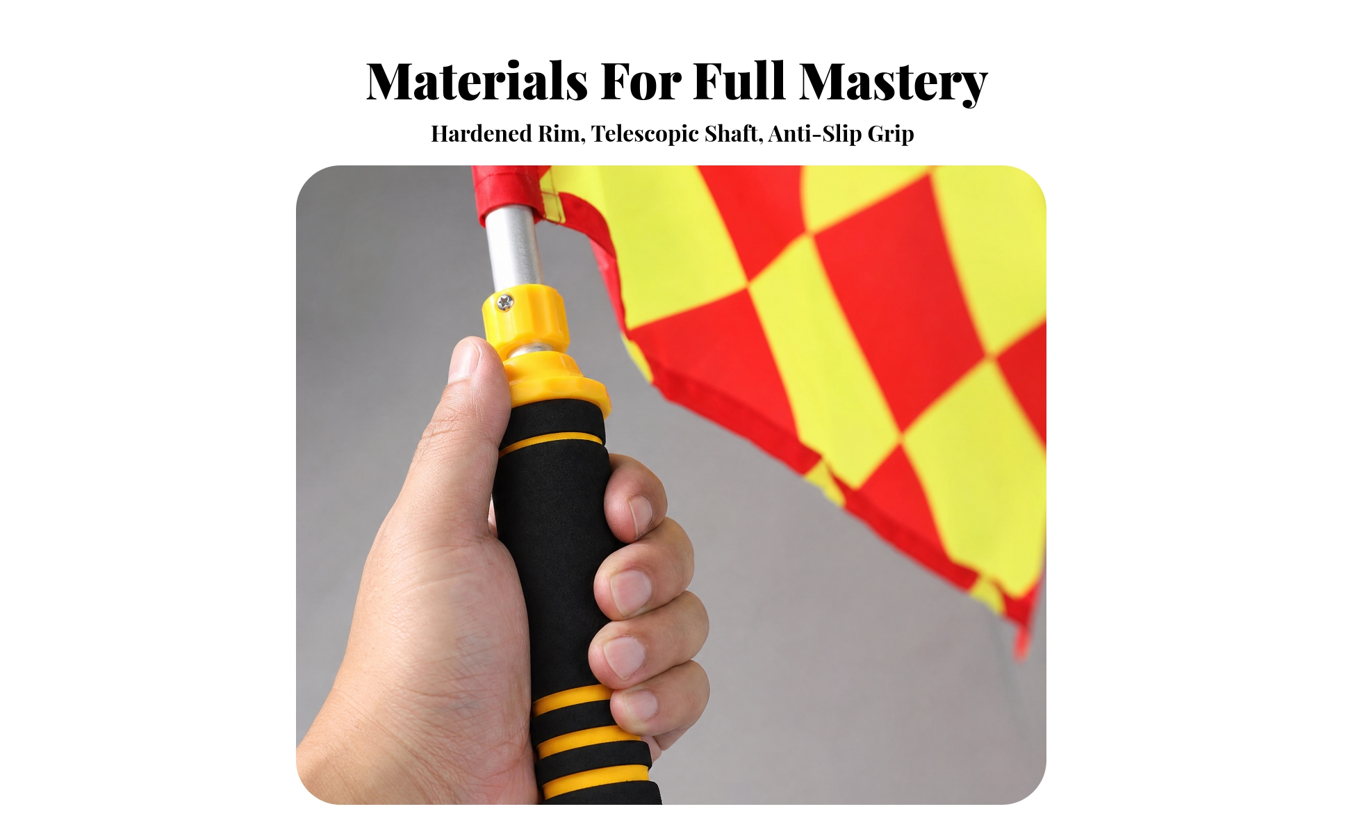 Sideline Referee Flag Sturdy Referee Flag with Aluminum Pole Anti-Slip