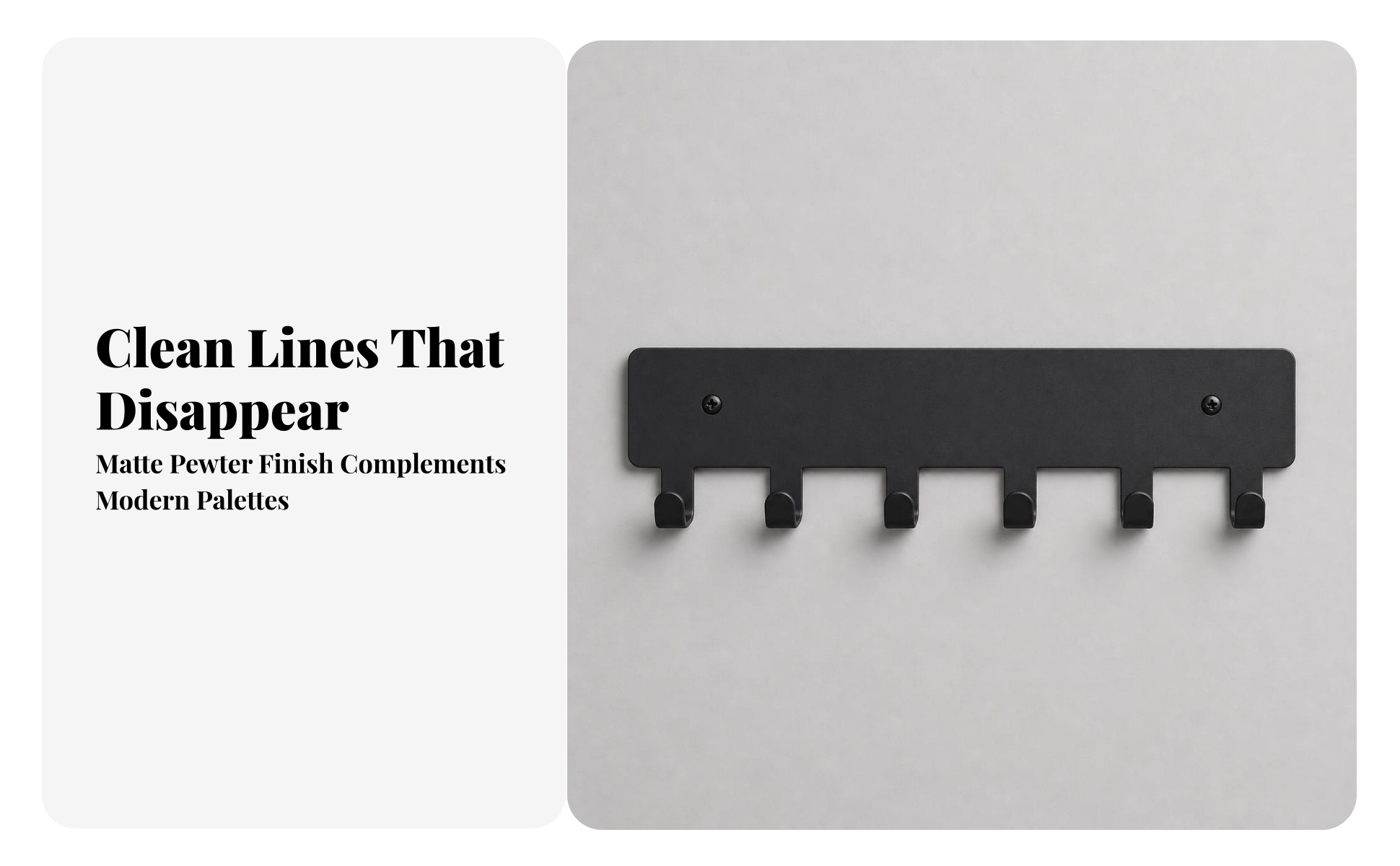 Wall-Mounted Hook Rack Space-Saving Coat Rack with Hooks Minimalist for Entryway