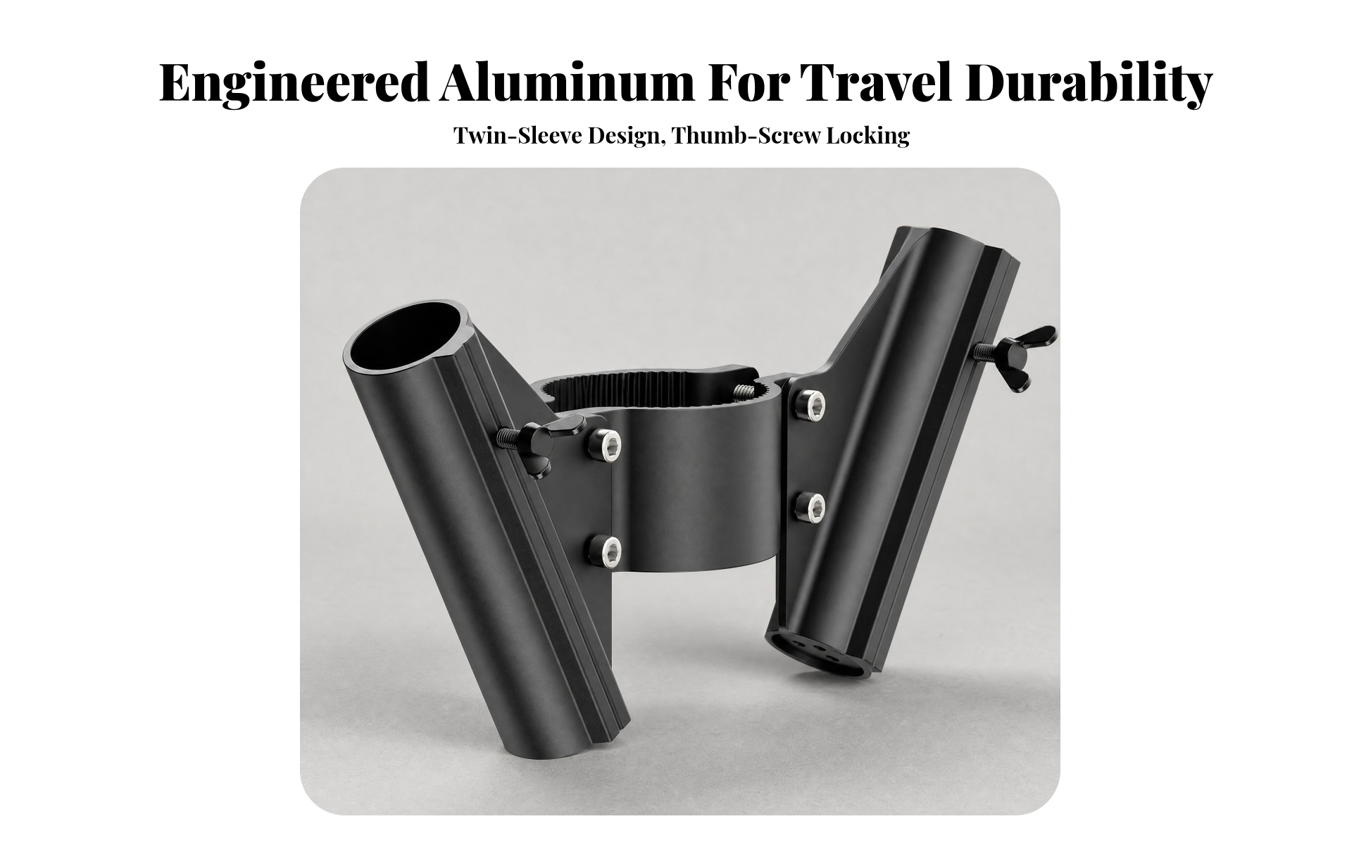 Two Flag Pole Mounting Bracket Compact for Tailgating, Outdoor Gatherings