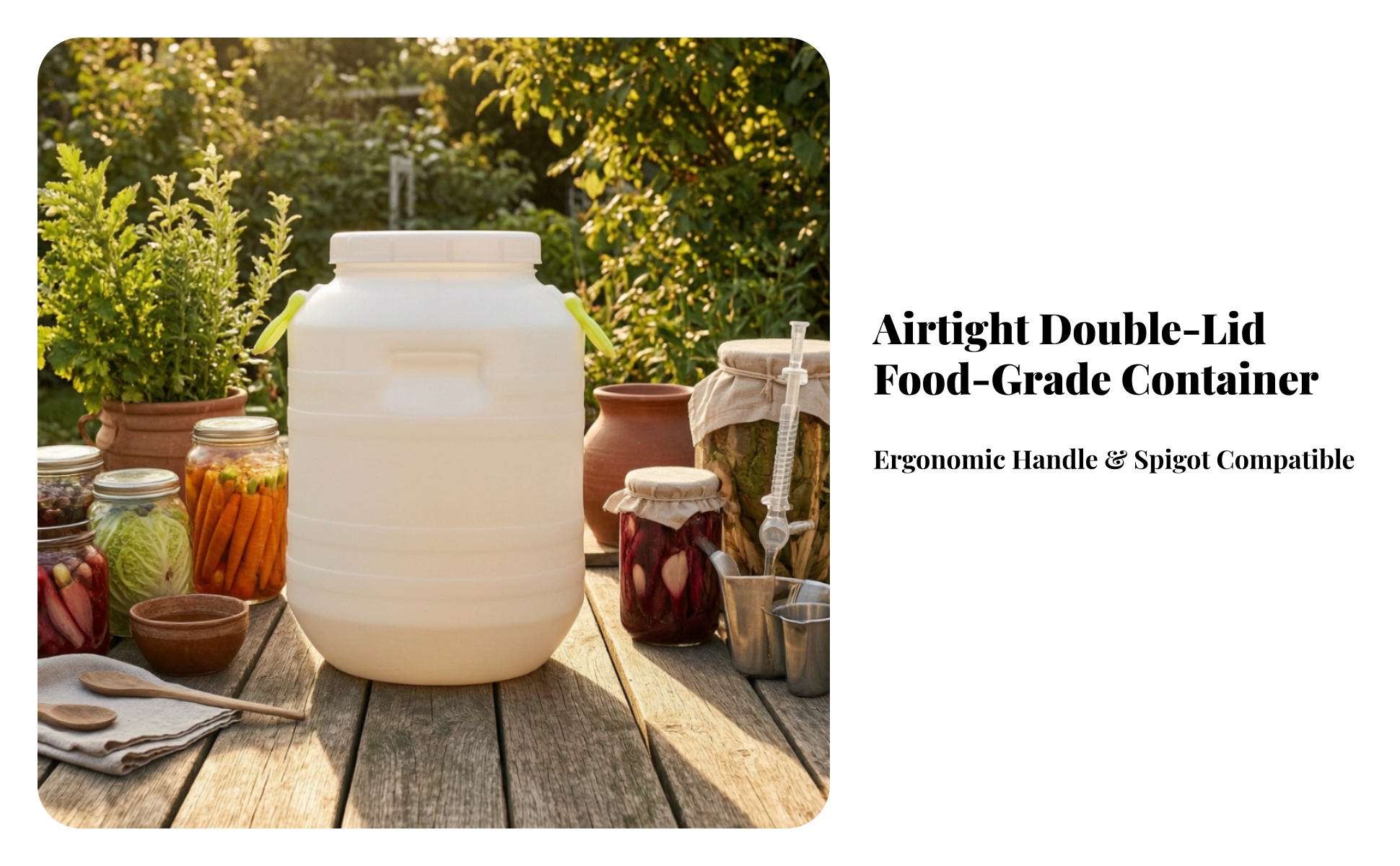 Fût de Stockage En HDPE de 25 Litres Polyvalent Fût de Fermentation Étanche