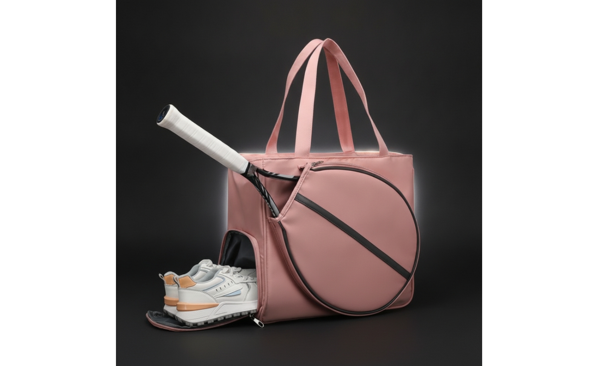 Badminton Bag Structured Racket Bag with Shoe Compartment Zippered for Match Day