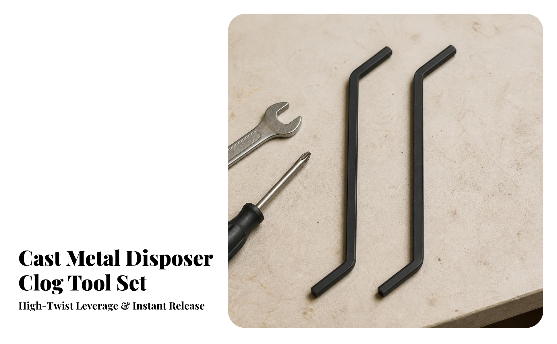 2 Pieces Garbage Disposal Wrench 6.3mm Hex Garbage Disposal Unjamming Wrench