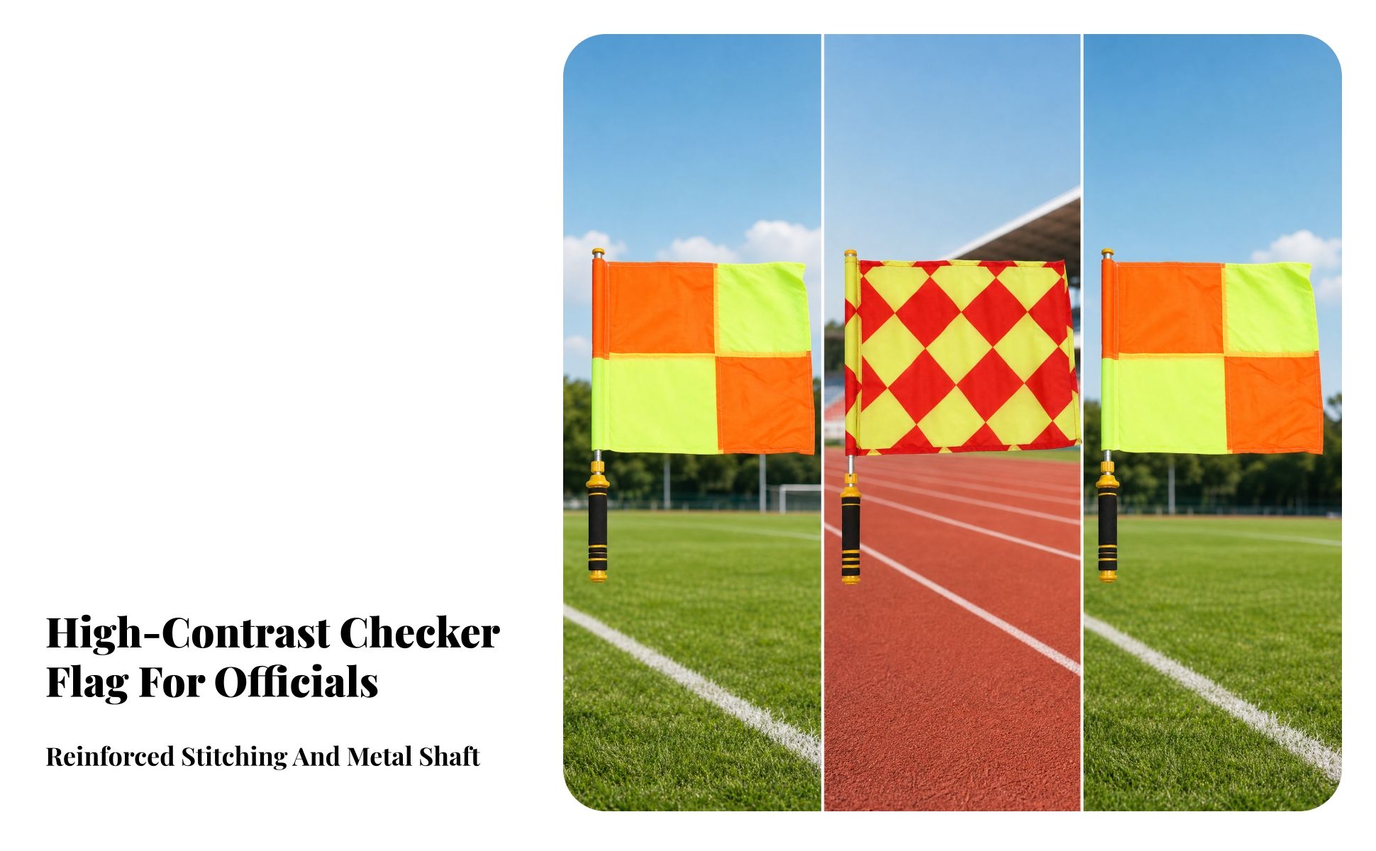Sideline Referee Flag Sturdy Referee Flag with Aluminum Pole Anti-Slip