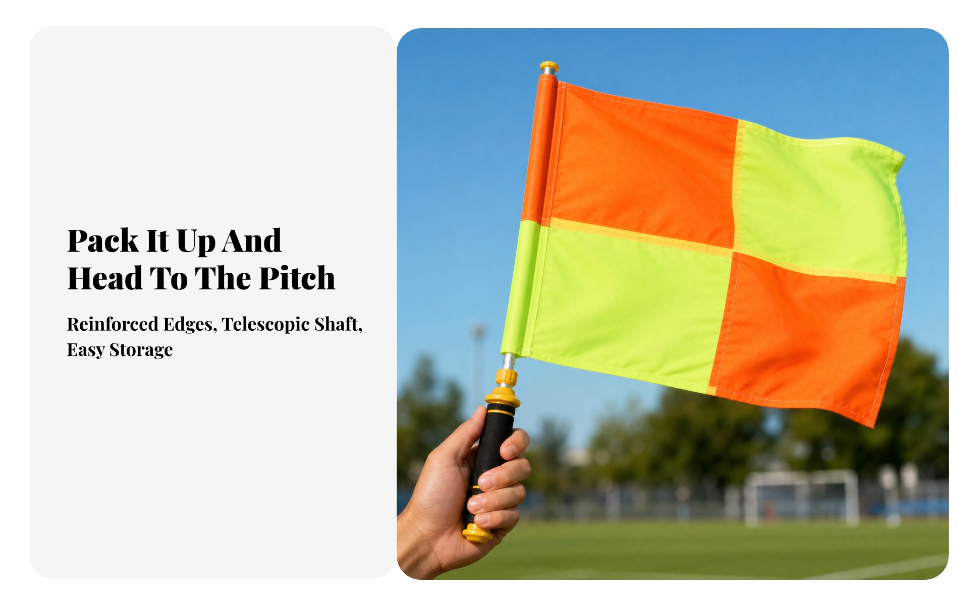 Sideline Referee Flag Sturdy Referee Flag with Aluminum Pole Anti-Slip