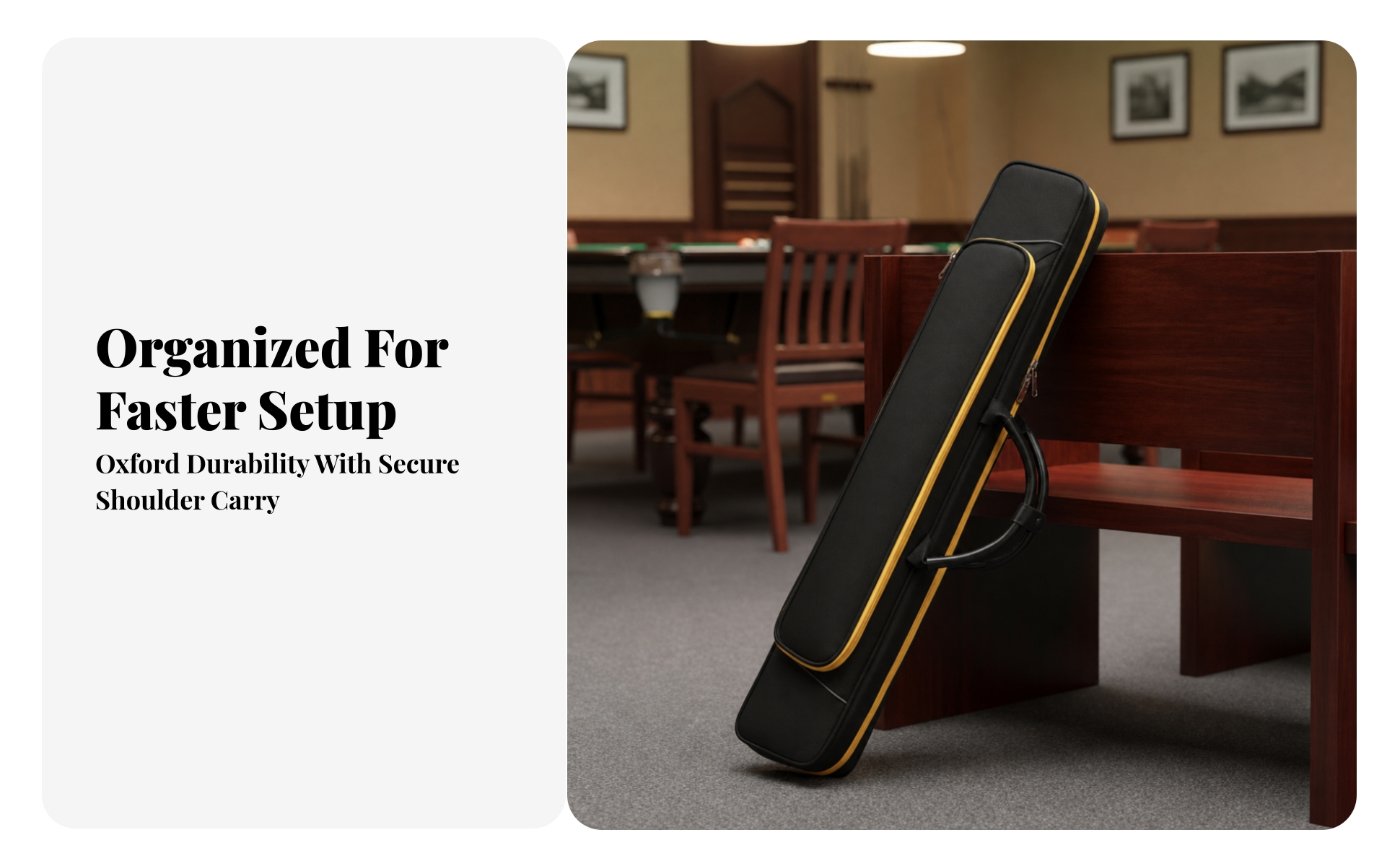 Pool Cue Case with Handle Waterproof Soft Pool Cue Bag Padded for League Nights