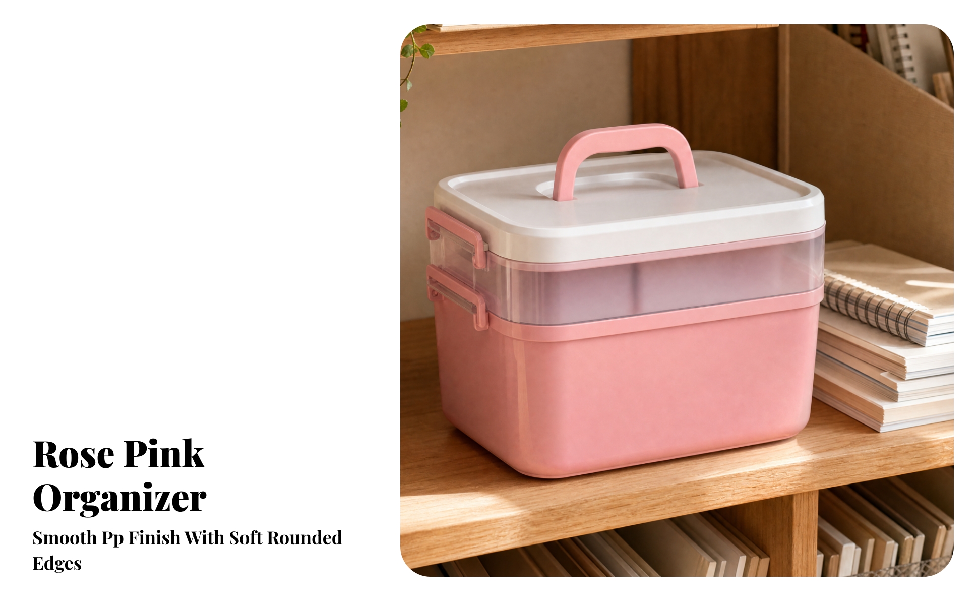 Two-Layer Art Supply Storage Box Thick-Walled for Classrooms, Dorm Rooms