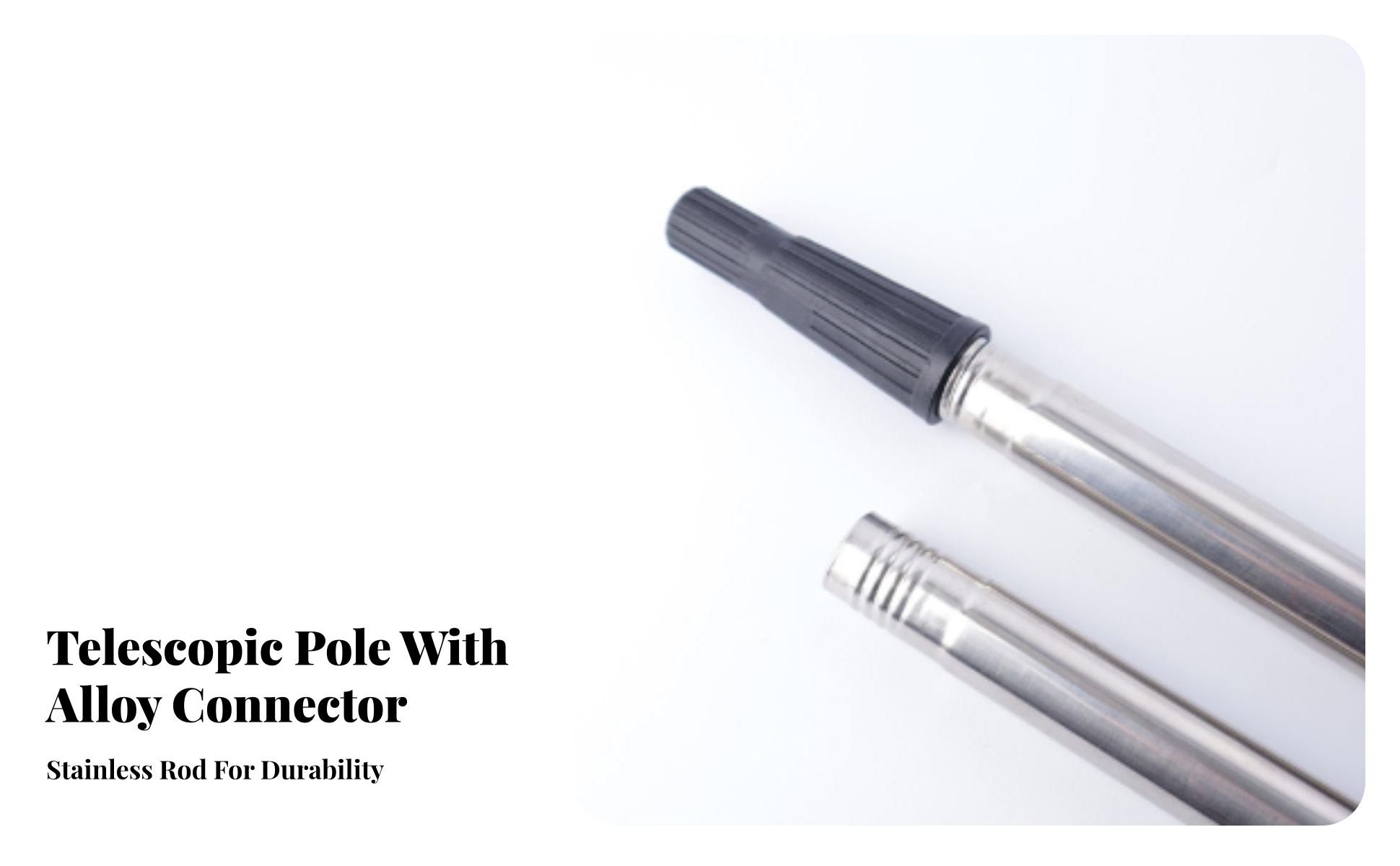 Extension Rod with Threaded Head and Ribbed Grip Non-Slip for Home Decorators