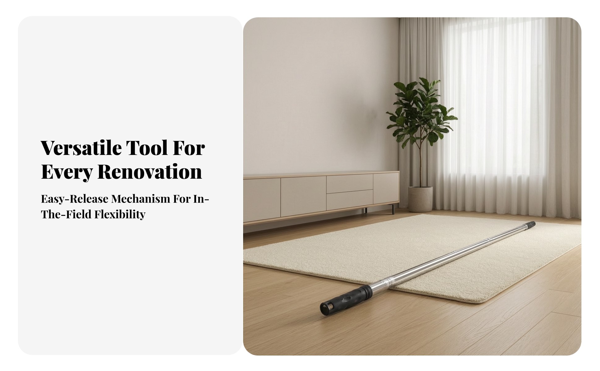 Extension Rod with Threaded Head and Ribbed Grip Non-Slip for Home Decorators