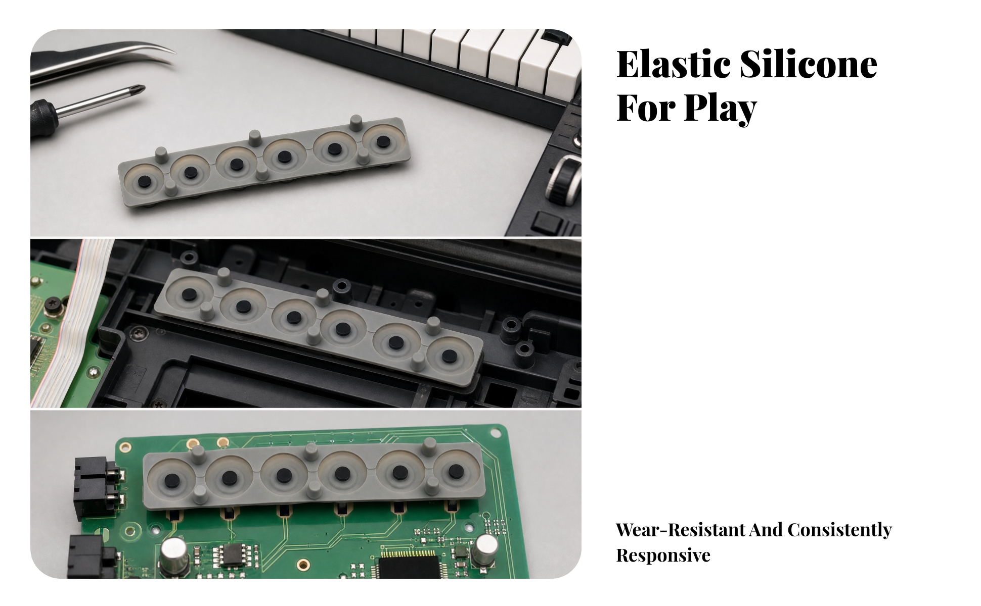 Conductive Rubber Strip Replacement Keyboard Key Part Compatible