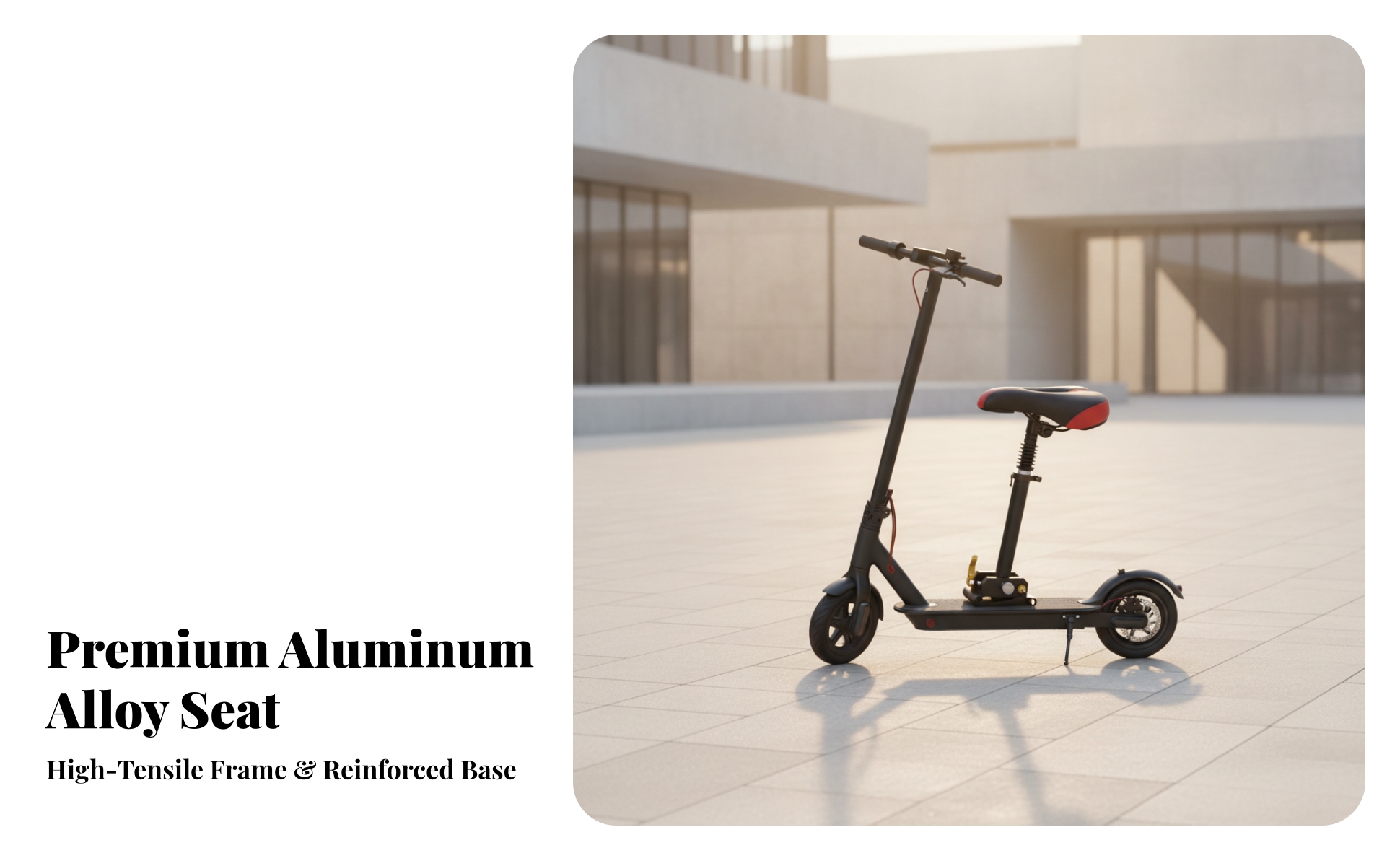 Adjustable Scooter Saddle with Post Padded Scooter Seat with Clamp Base
