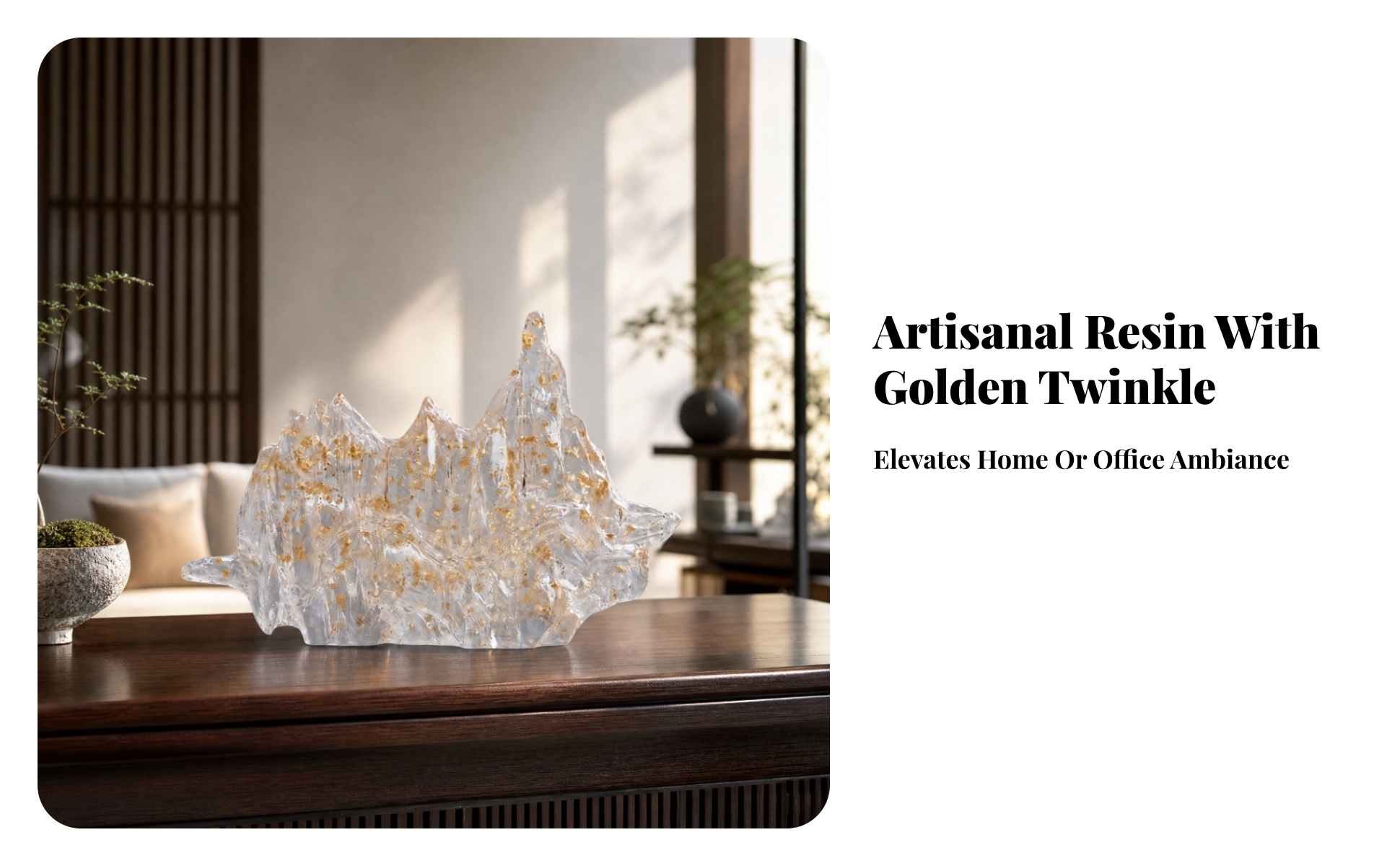 Mountain Sculpture Zen-Inspired for Display Cabinet, Office Interiors