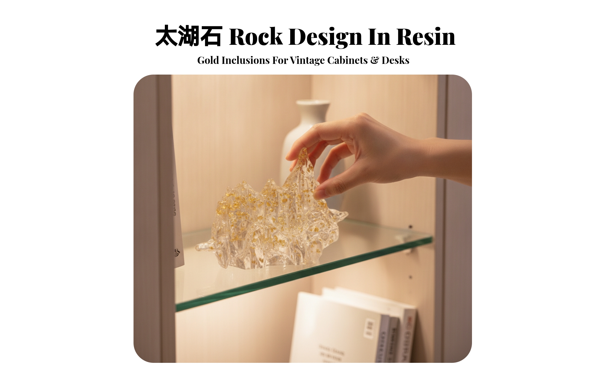 Mountain Sculpture Zen-Inspired for Display Cabinet, Office Interiors