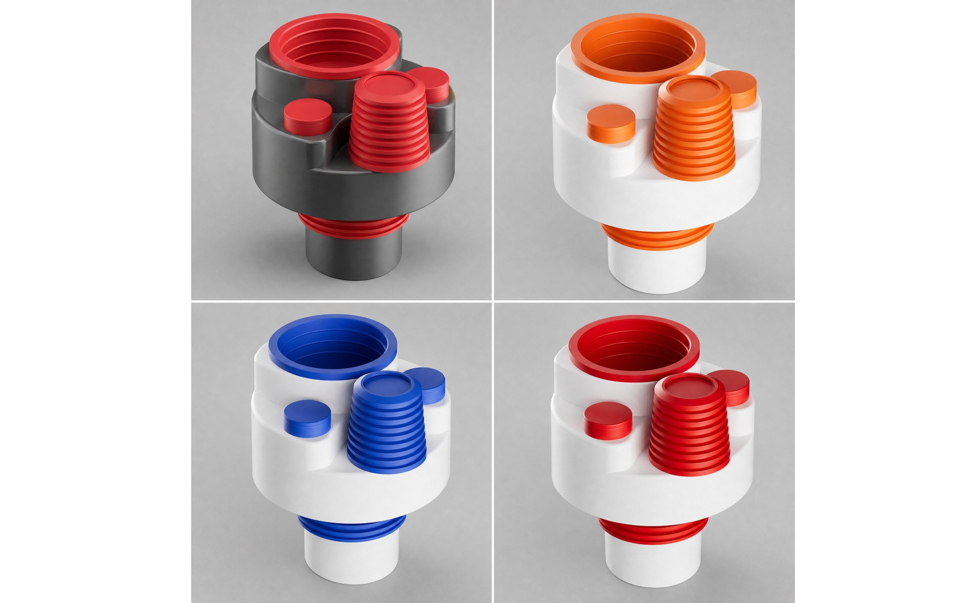 Four-way Kitchen Drain Diverter Fitting with Backflow Prevention for Under Sink