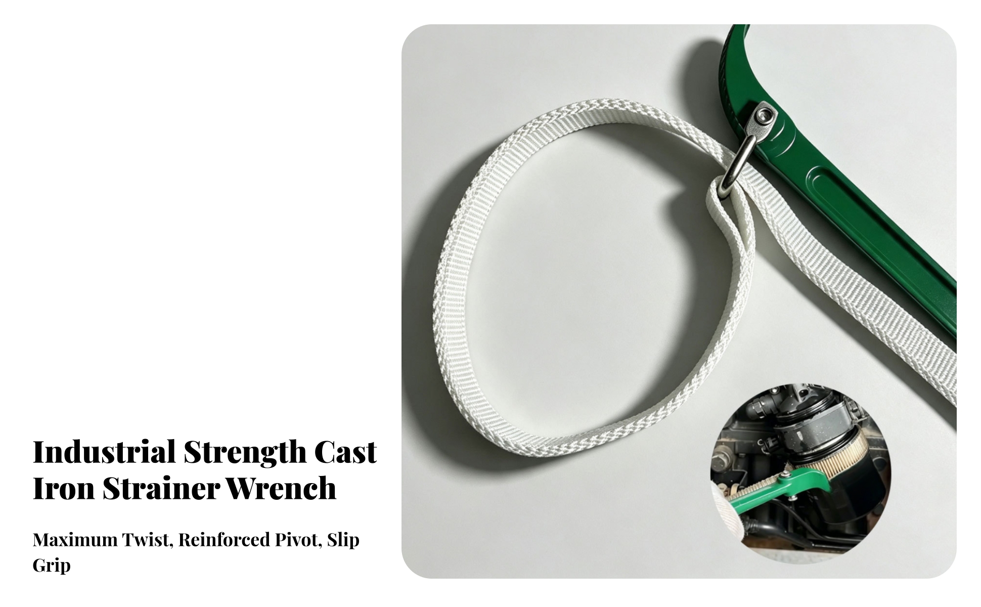 Oil Filter Wrench with Canvas Strap Non-Slip Oil Filter Strap Wrench Adjustable
