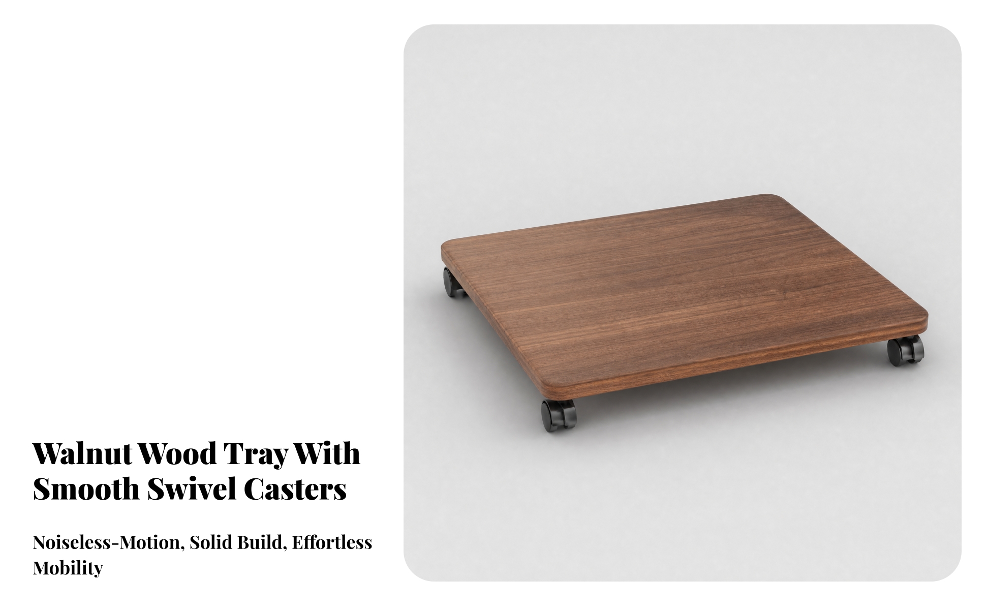 Wooden Rolling Organizer Base Mobile for Wardrobes, Small Living Areas