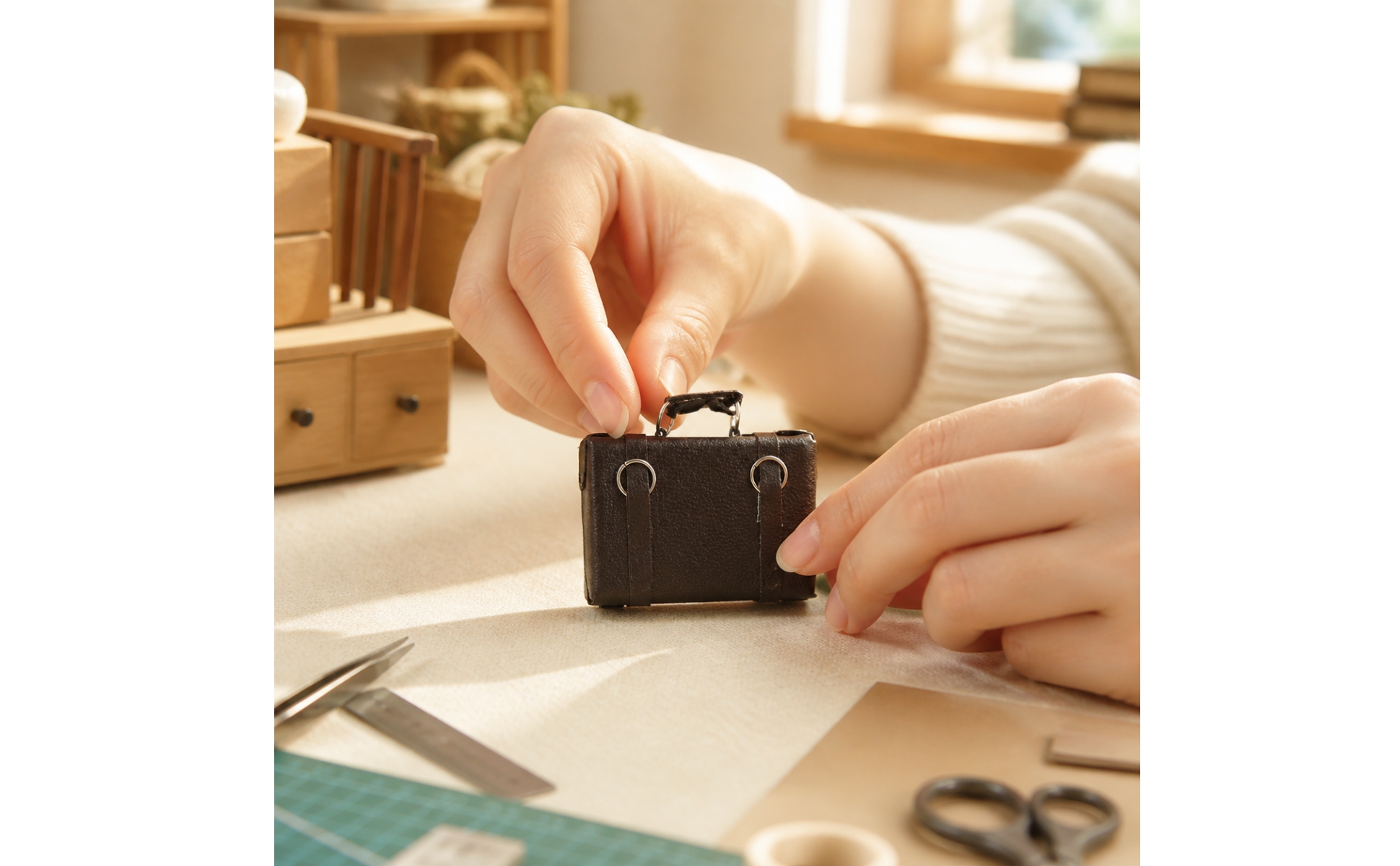 1:6 Scale Dollhouse Suitcase Detailed for Teens Aged 14 and up, Collectors