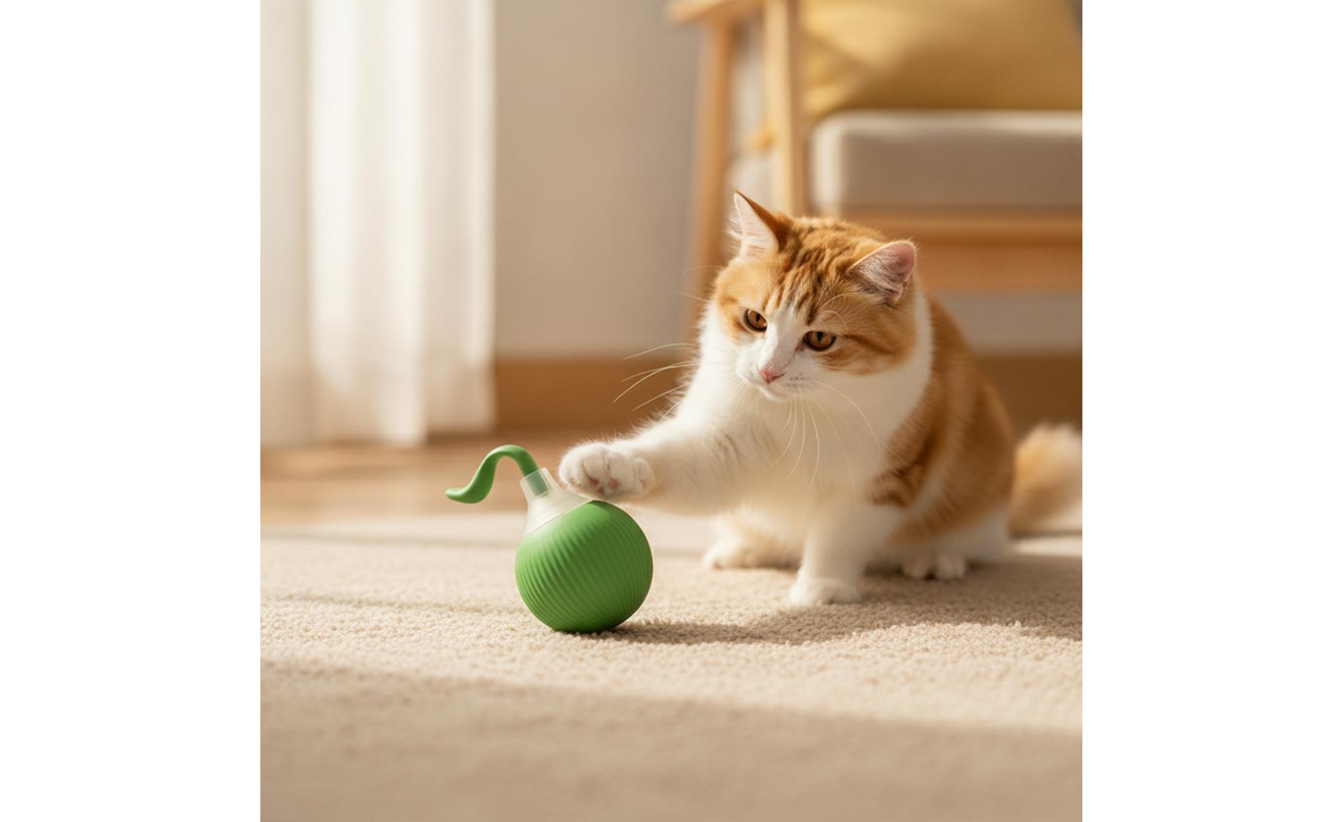 Non-Wake Interactive Pet Ball Quiet for Floor Time Enrichment, Dogs, Cats
